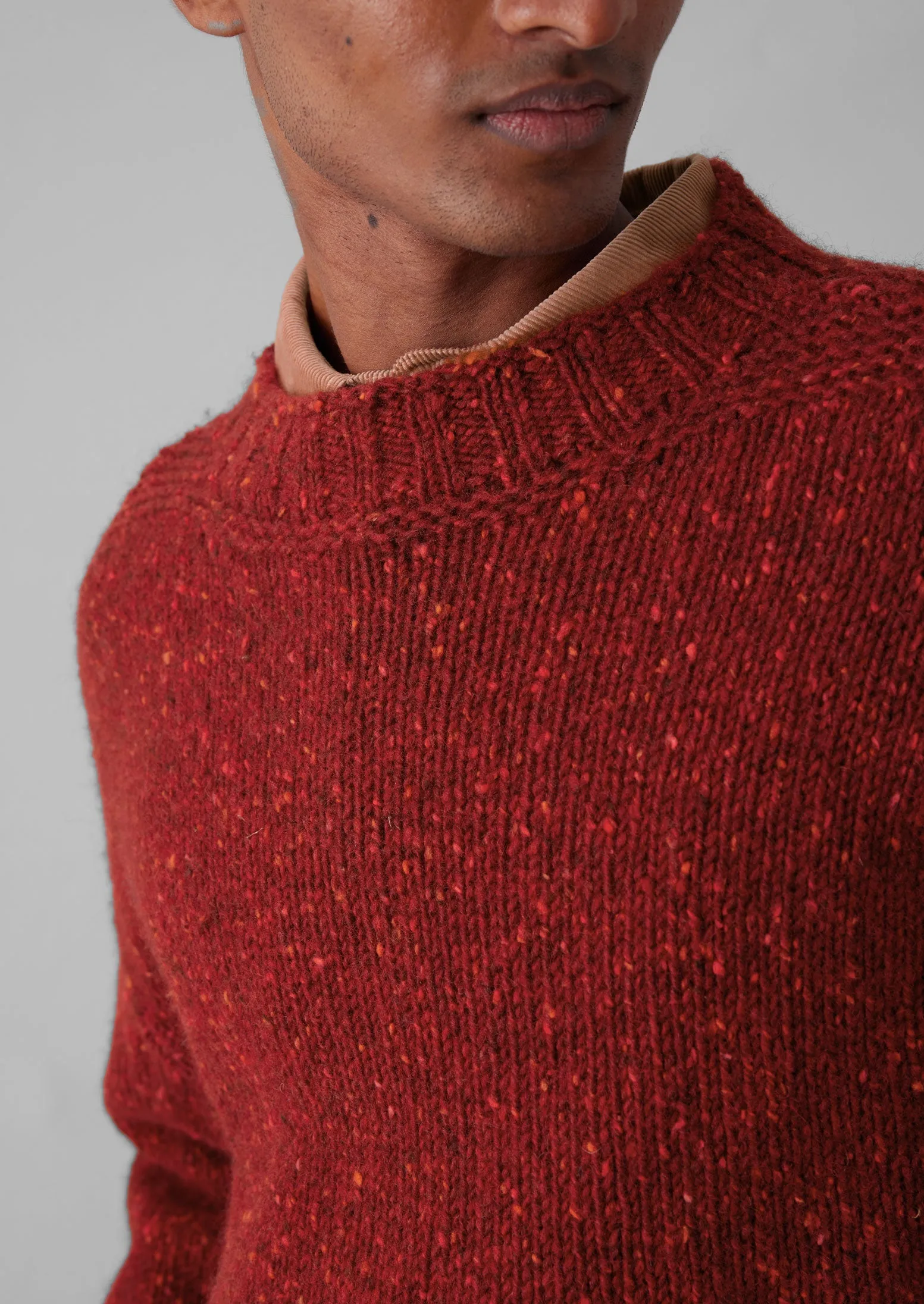 Donegal Wool High Neck Easy Sweater | Red Granite sold by TOAST product image thumbnail 4