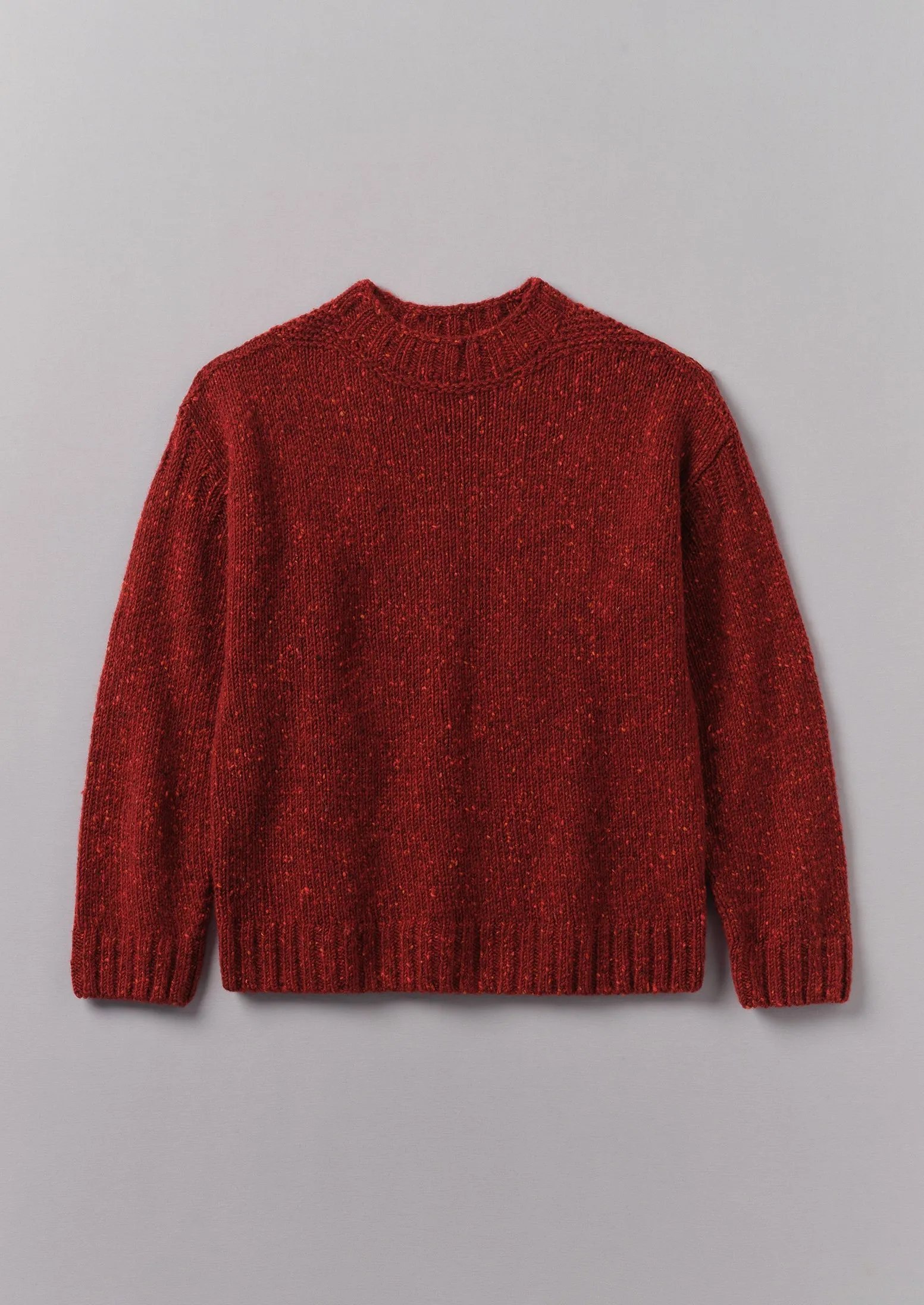 Donegal Wool High Neck Easy Sweater | Red Granite sold by TOAST