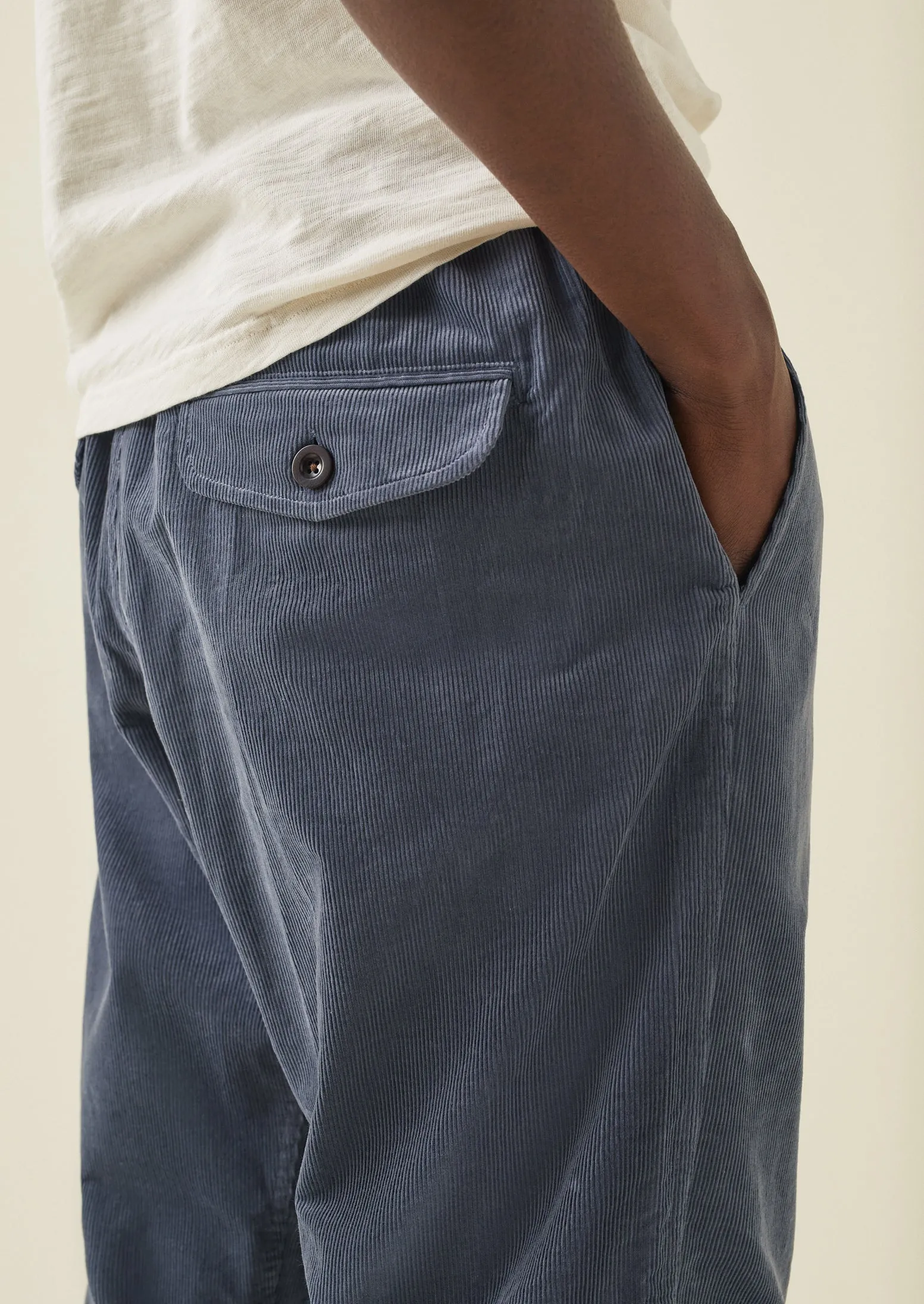 Organic Cord Drawstring Trousers | Storm Blue sold by TOAST product image thumbnail 5