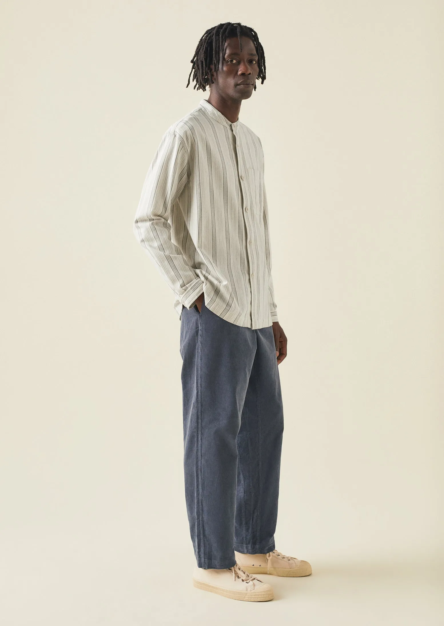 Organic Cord Drawstring Trousers | Storm Blue sold by TOAST product image thumbnail 3