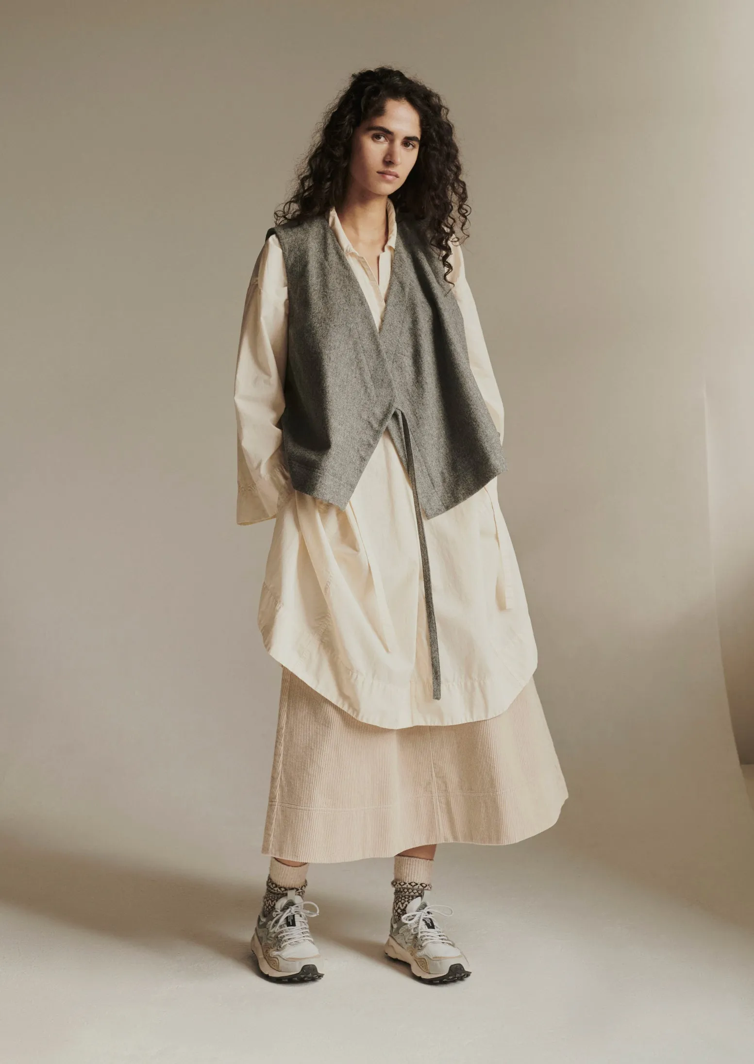 Wool Flannel Sleeveless Jacket | Grey Melange sold by TOAST product image thumbnail 2