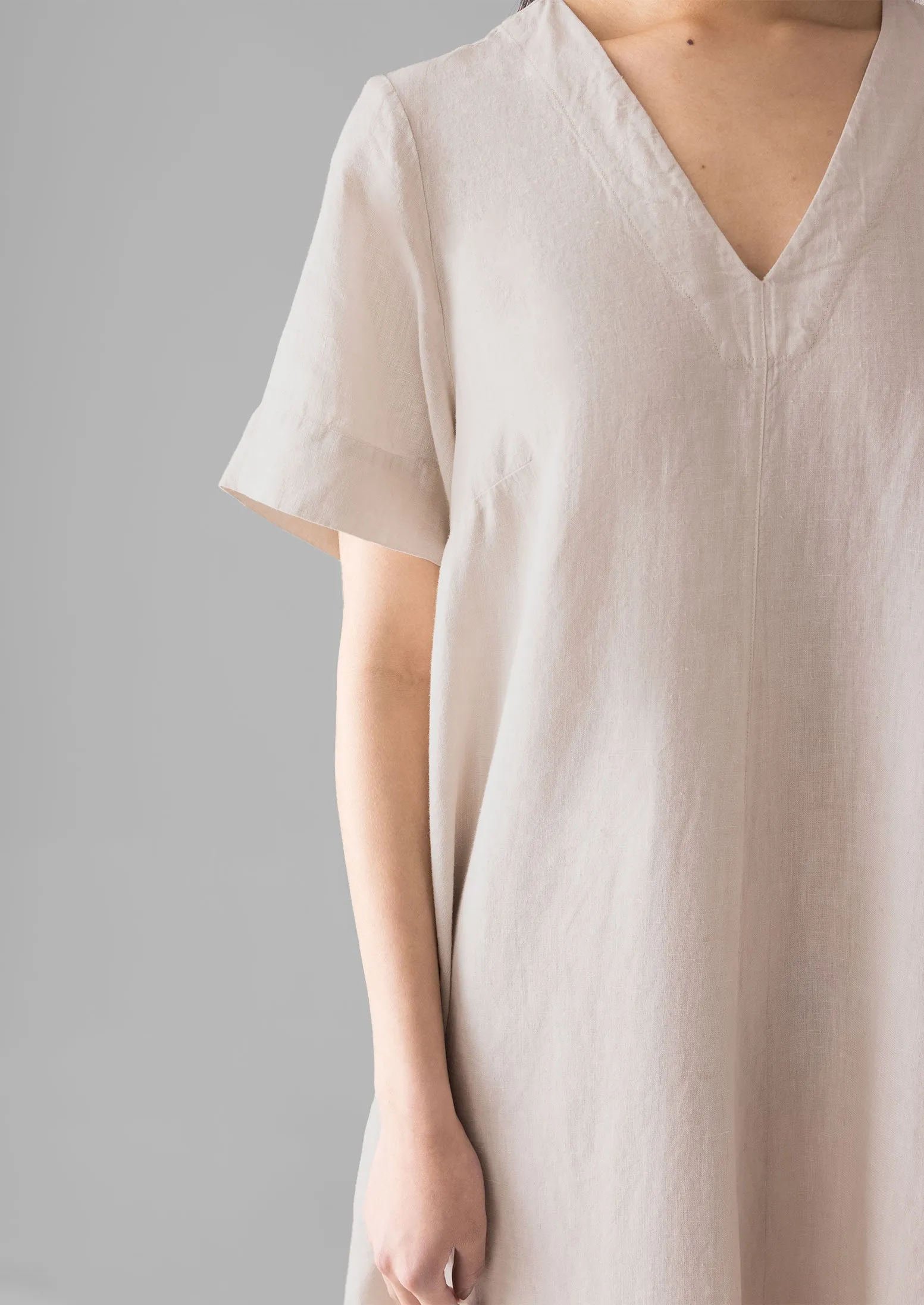 Garment Dyed Linen V-Neck Dress | Stone sold by TOAST product image thumbnail 5