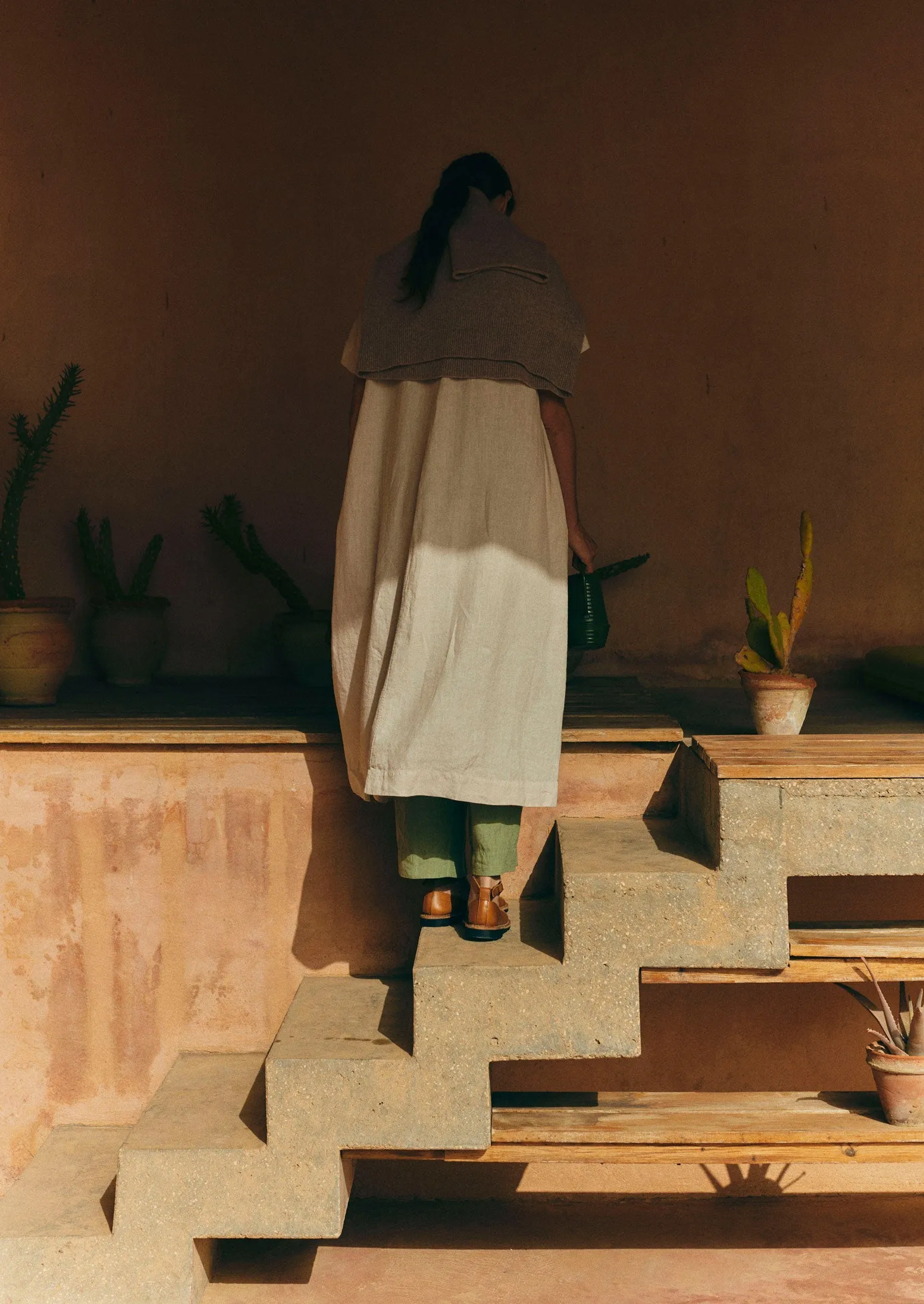 Garment Dyed Linen V-Neck Dress | Stone sold by TOAST product image thumbnail 3