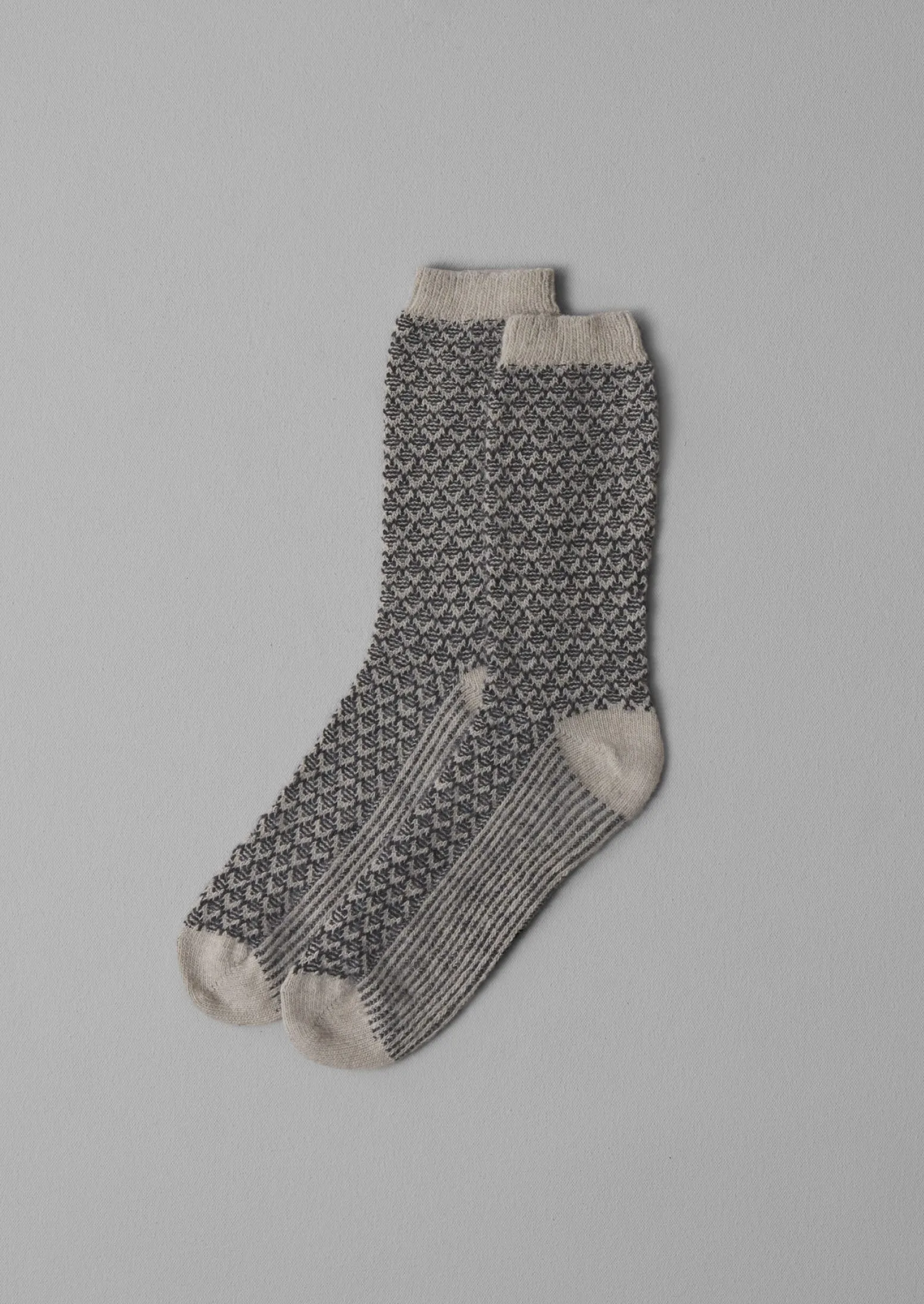 Honeycomb Stitch Wool Socks | Putty/Kohl sold by TOAST