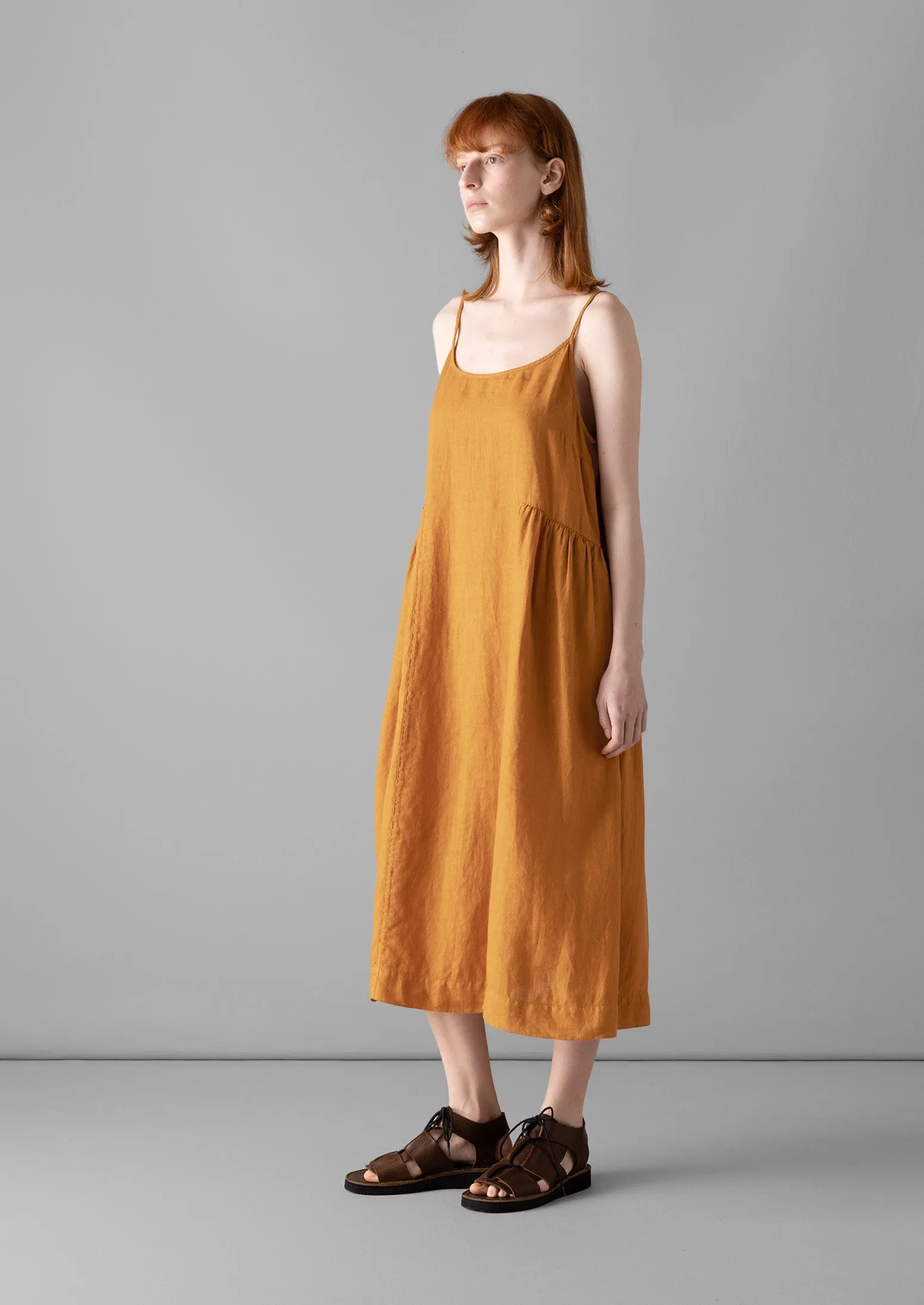 Garment Dyed Lightweight Linen Lounge Dress | Amber sold by TOAST product image thumbnail 2