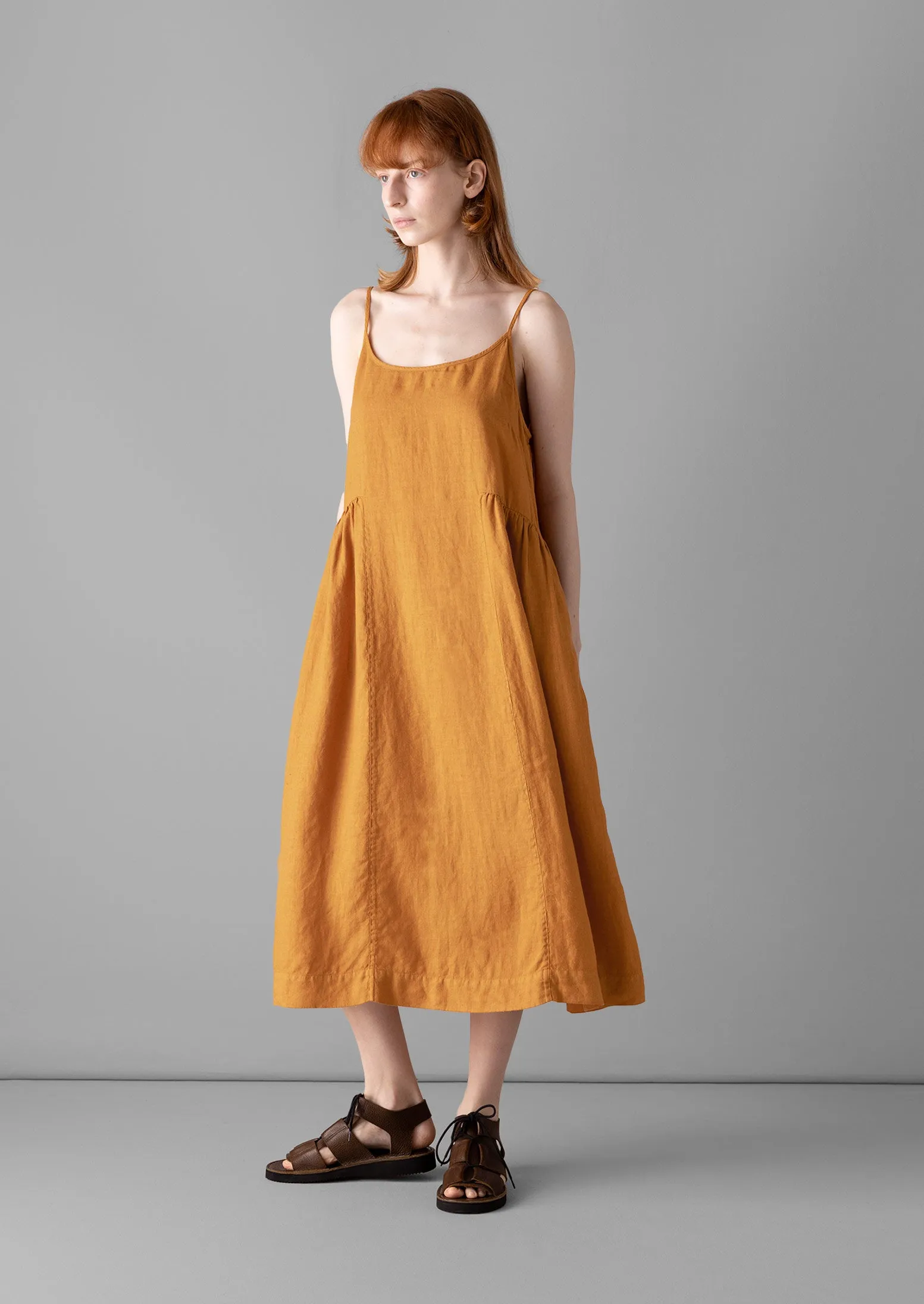 Garment Dyed Lightweight Linen Lounge Dress | Amber sold by TOAST product image thumbnail 5