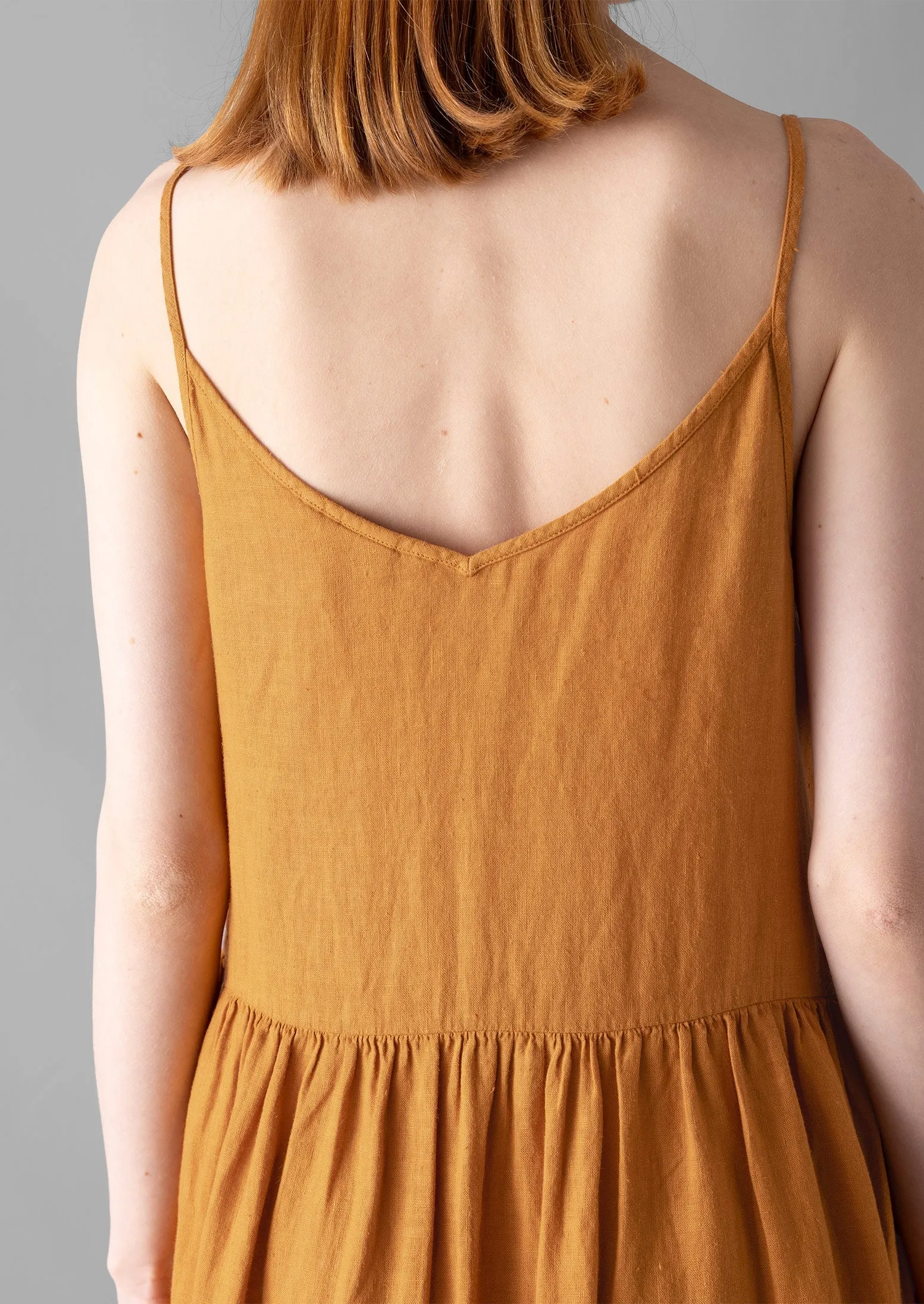 Garment Dyed Lightweight Linen Lounge Dress | Amber sold by TOAST product image thumbnail 3