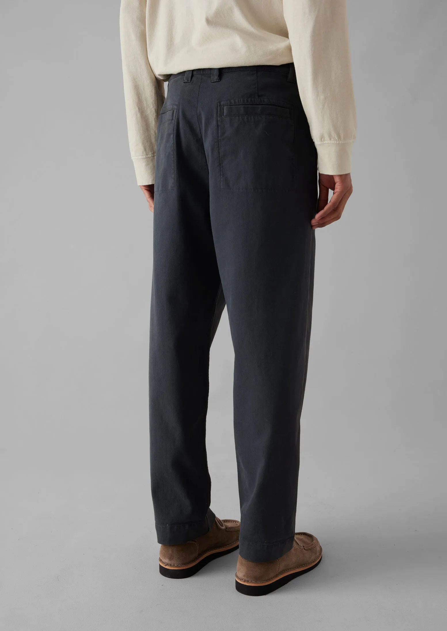 Garment Dyed Cotton Pleat Trousers | Charcoal sold by TOAST product image thumbnail 5