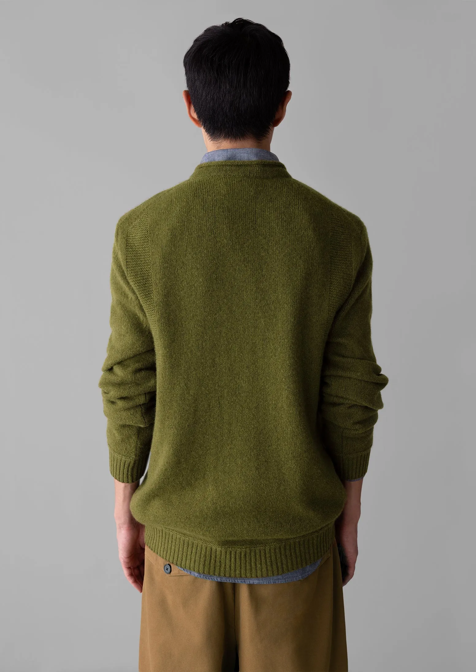 Crew Neck Wool Cashmere Sweater | Woodland Green sold by TOAST product image thumbnail 5
