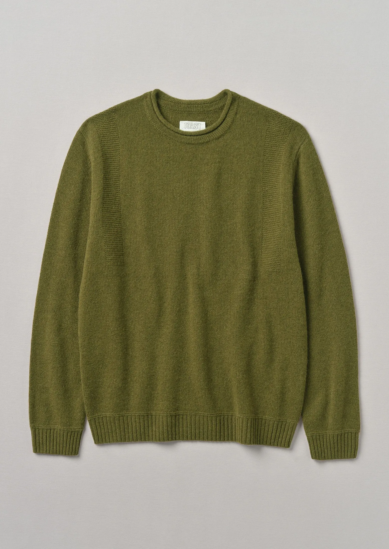 Crew Neck Wool Cashmere Sweater | Woodland Green sold by TOAST