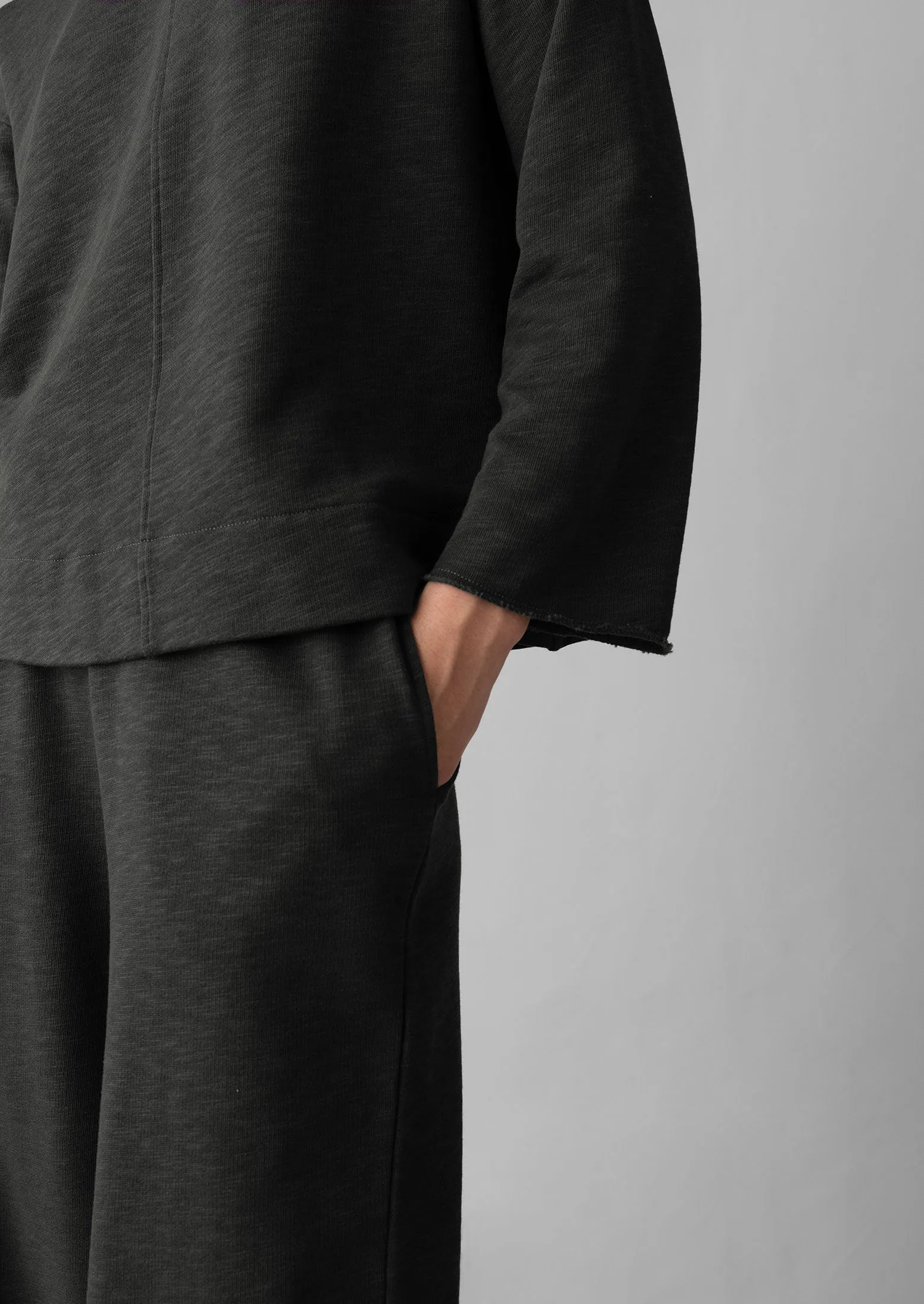 Loop Back Jersey Wide Leg Trousers | Charcoal sold by TOAST product image thumbnail 5