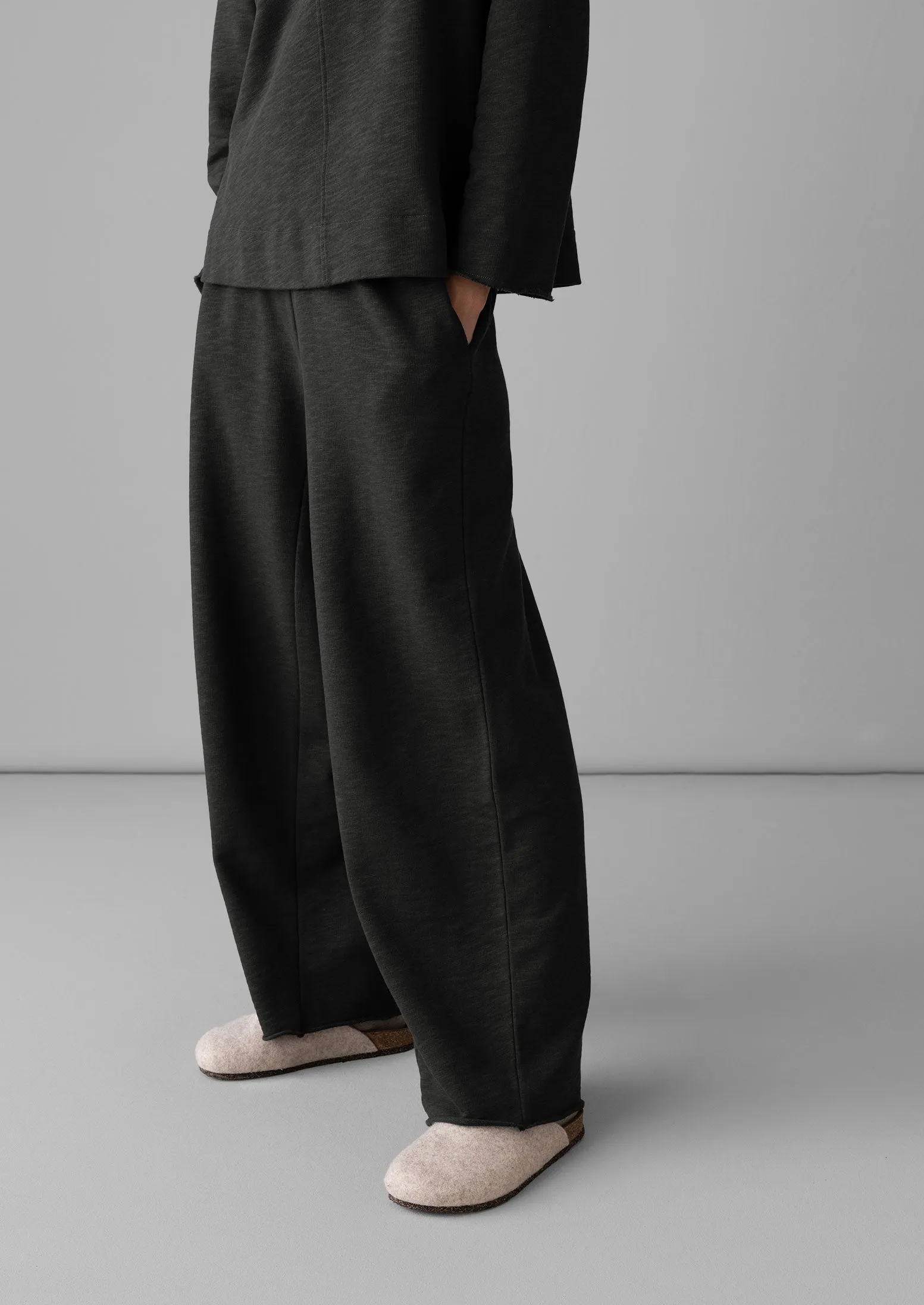 Loop Back Jersey Wide Leg Trousers | Charcoal sold by TOAST product image thumbnail 3