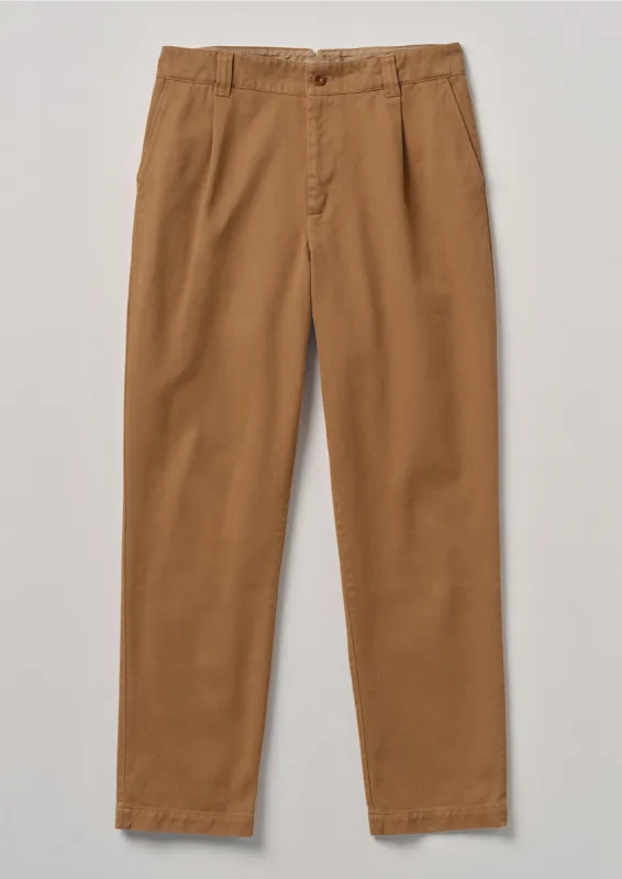 Wes Organic Cotton Tapered Trousers | Pecan sold by TOAST