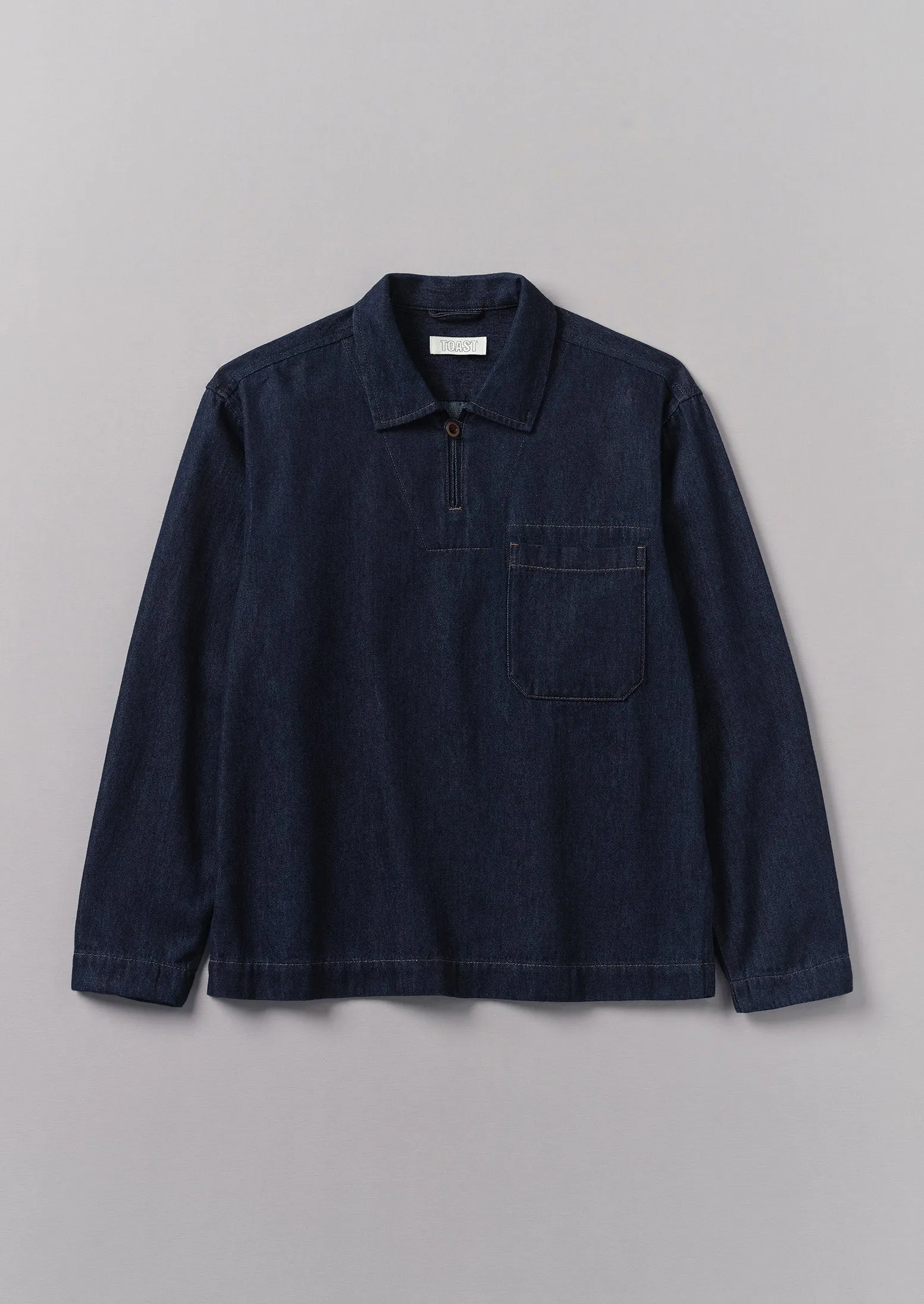 Cotton Hemp Denim Smock Shirt | Indigo sold by TOAST
