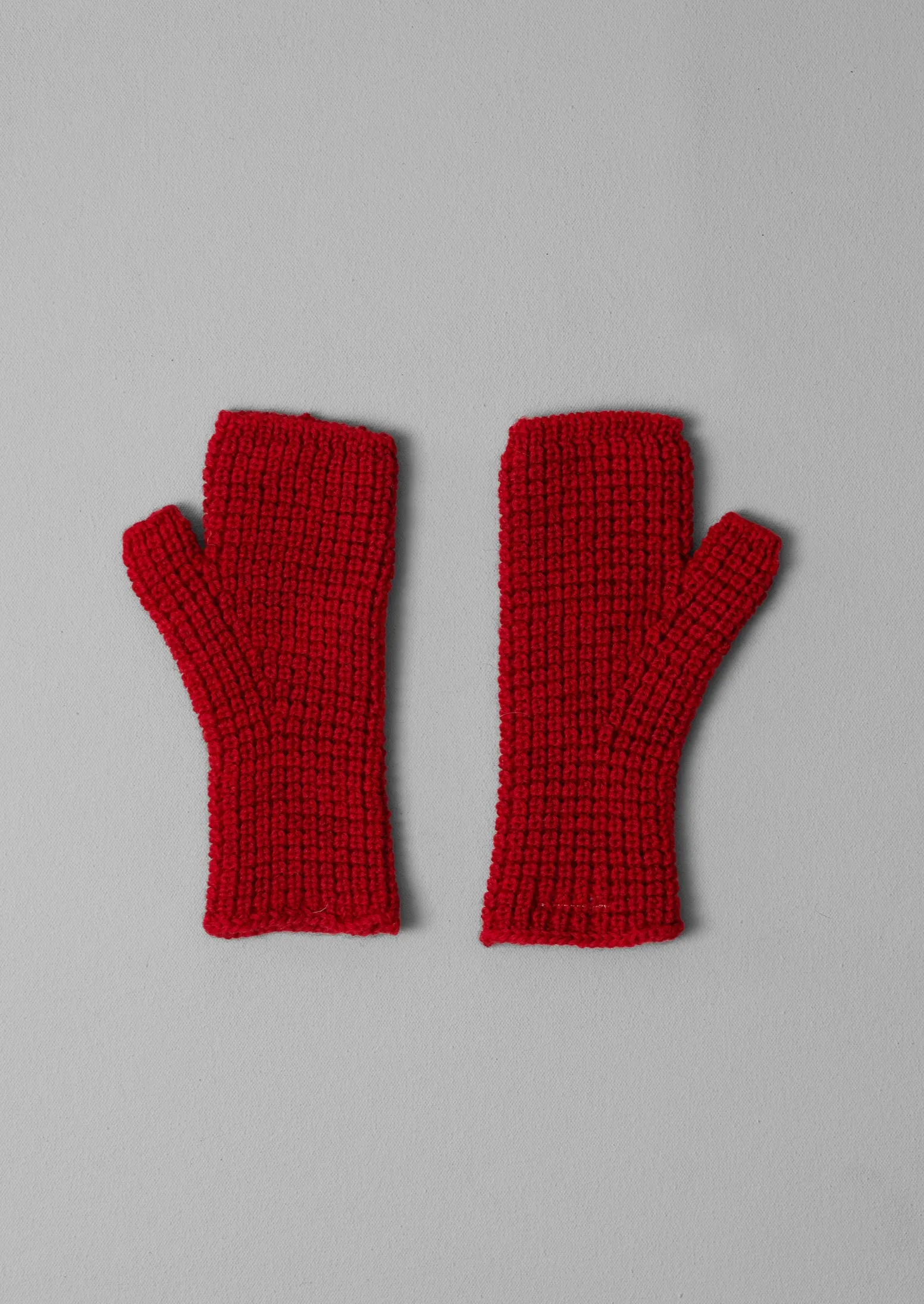 Waffle Stitch Fingerless Gloves | Carmine Red sold by TOAST