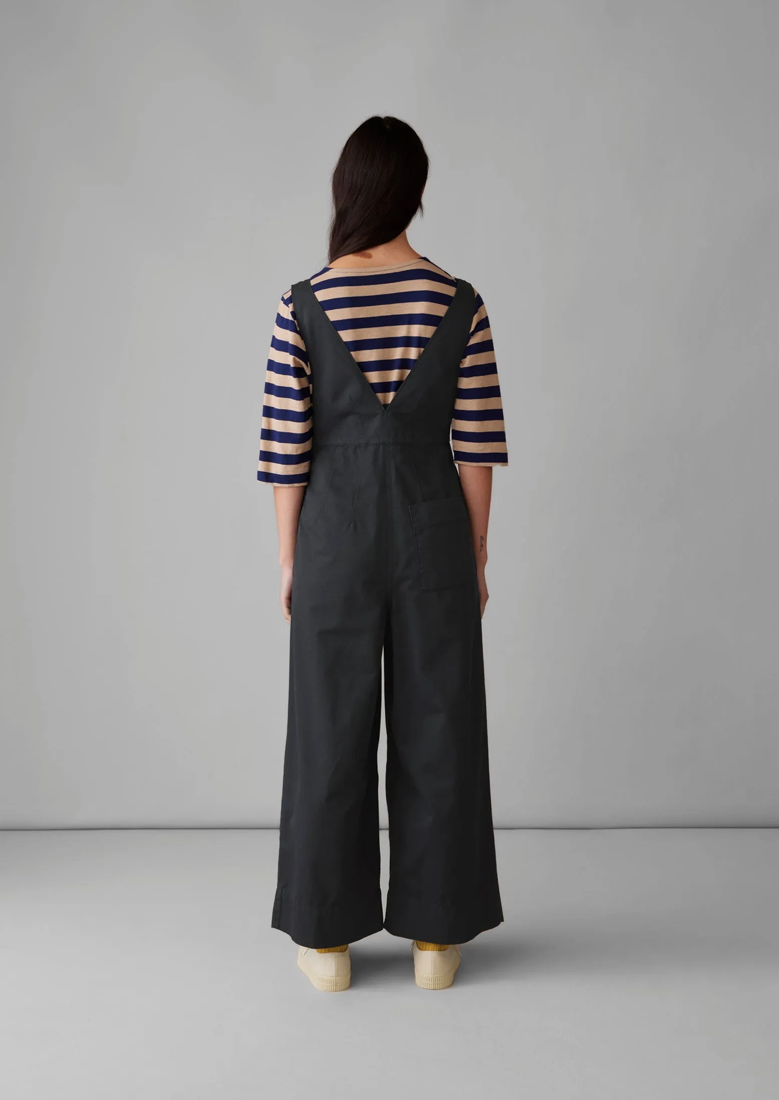 V-Neck Cotton Linen Twill Jumpsuit | Slate Navy sold by TOAST product image thumbnail 4