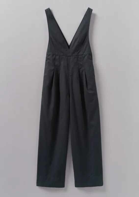 V-Neck Cotton Linen Twill Jumpsuit | Slate Navy sold by TOAST