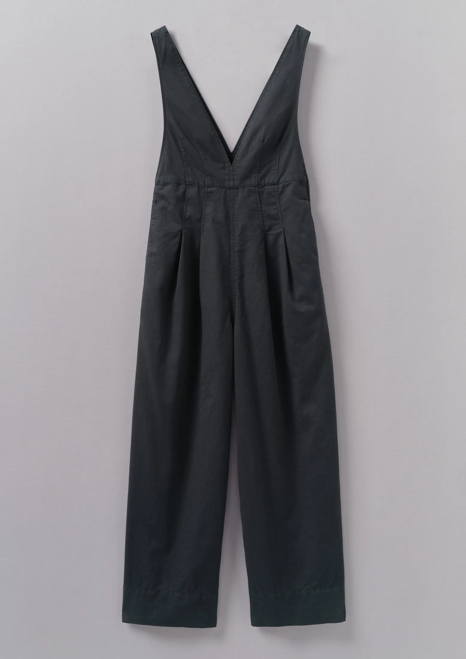 V-Neck Cotton Linen Twill Jumpsuit | Slate Navy sold by TOAST