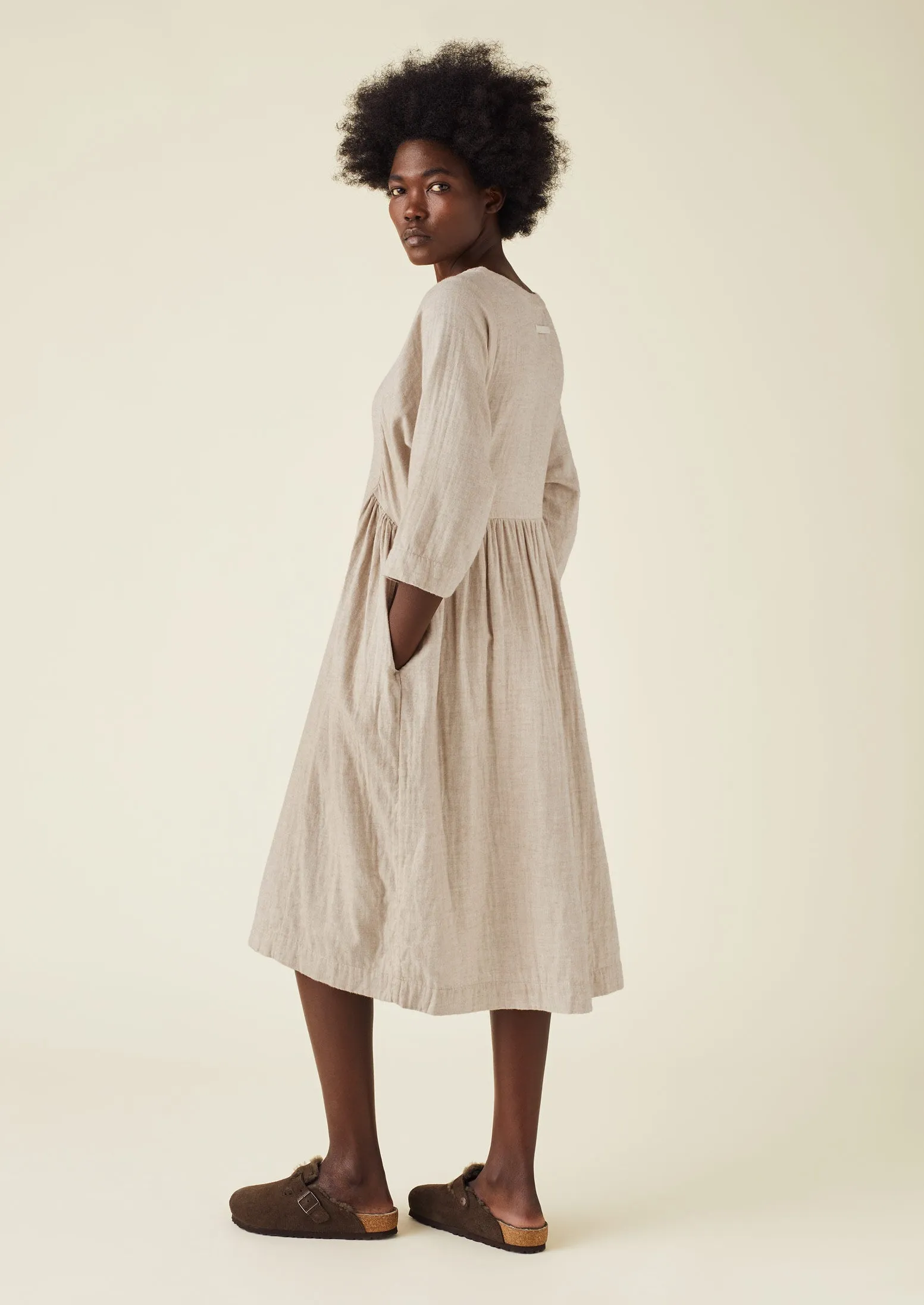 Soft Double Cotton Nightdress | Sand sold by TOAST product image thumbnail 5