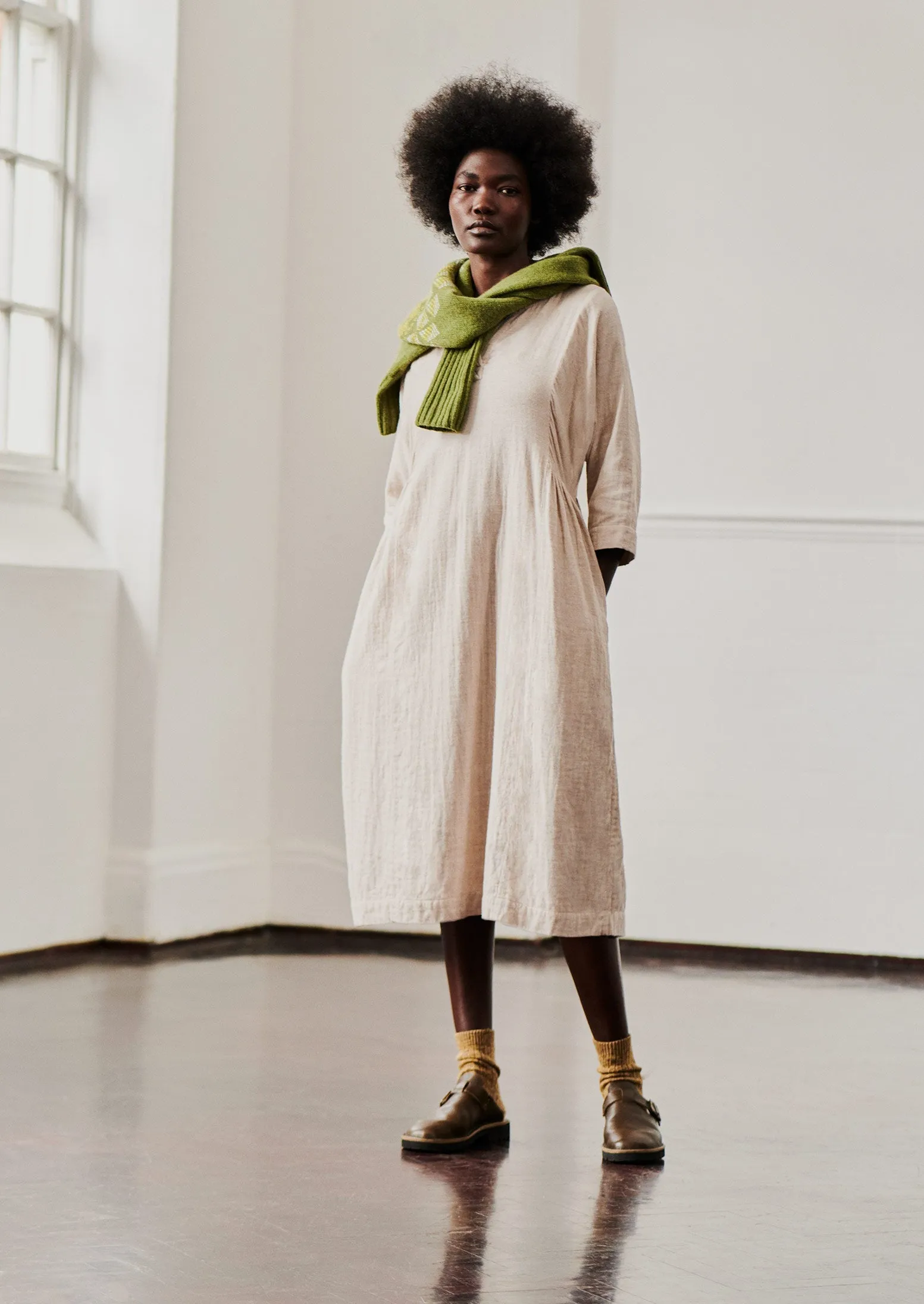 Soft Double Cotton Nightdress | Sand sold by TOAST product image thumbnail 2