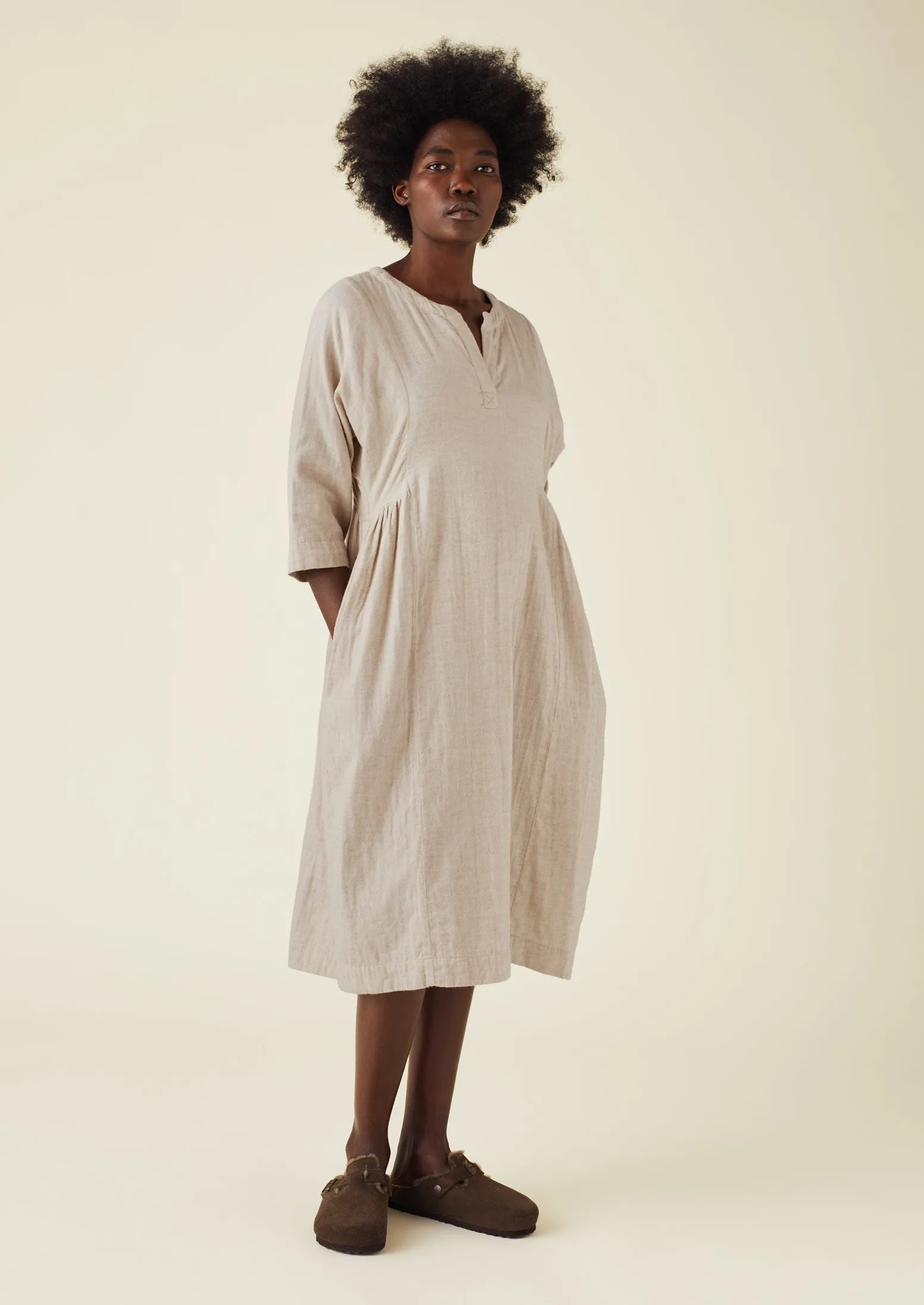 Soft Double Cotton Nightdress | Sand sold by TOAST product image thumbnail 3