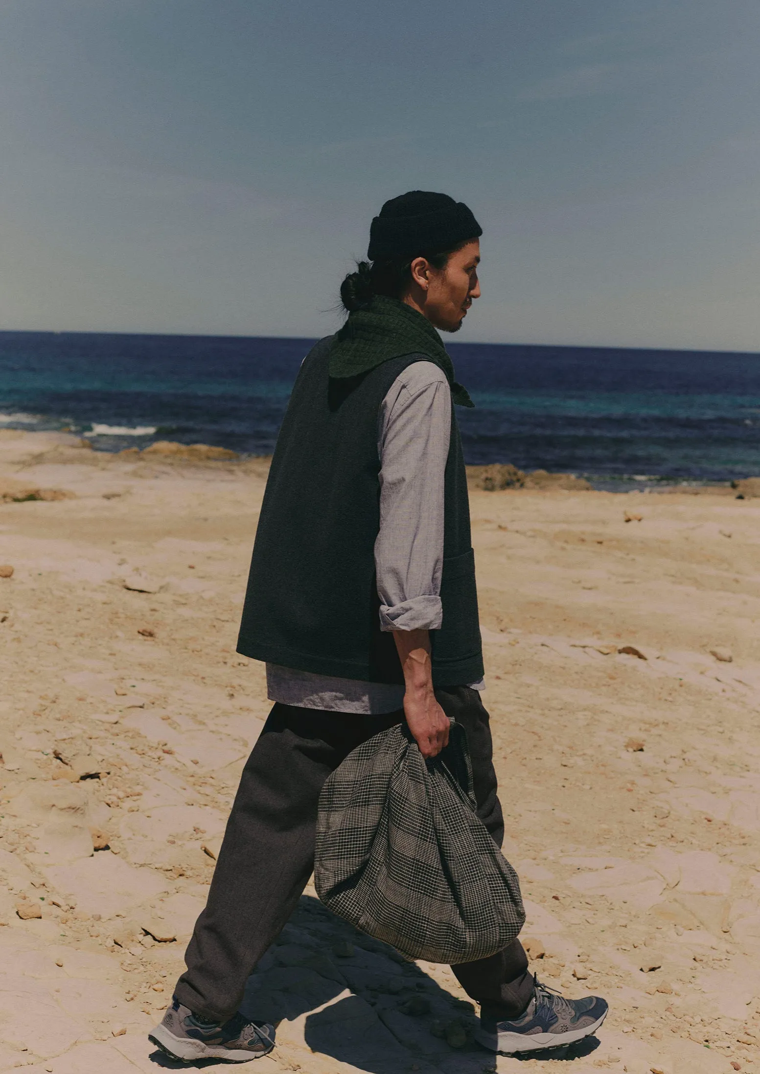 Melton Wool Blend Gilet | Charcoal sold by TOAST product image thumbnail 3