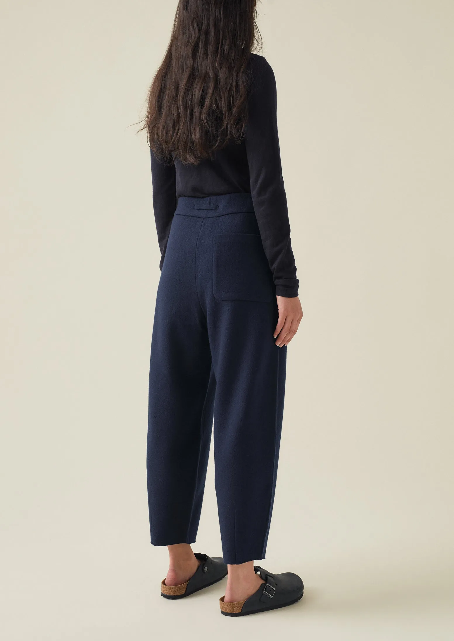 Boiled Wool Pull On Trousers | Navy sold by TOAST product image thumbnail 5