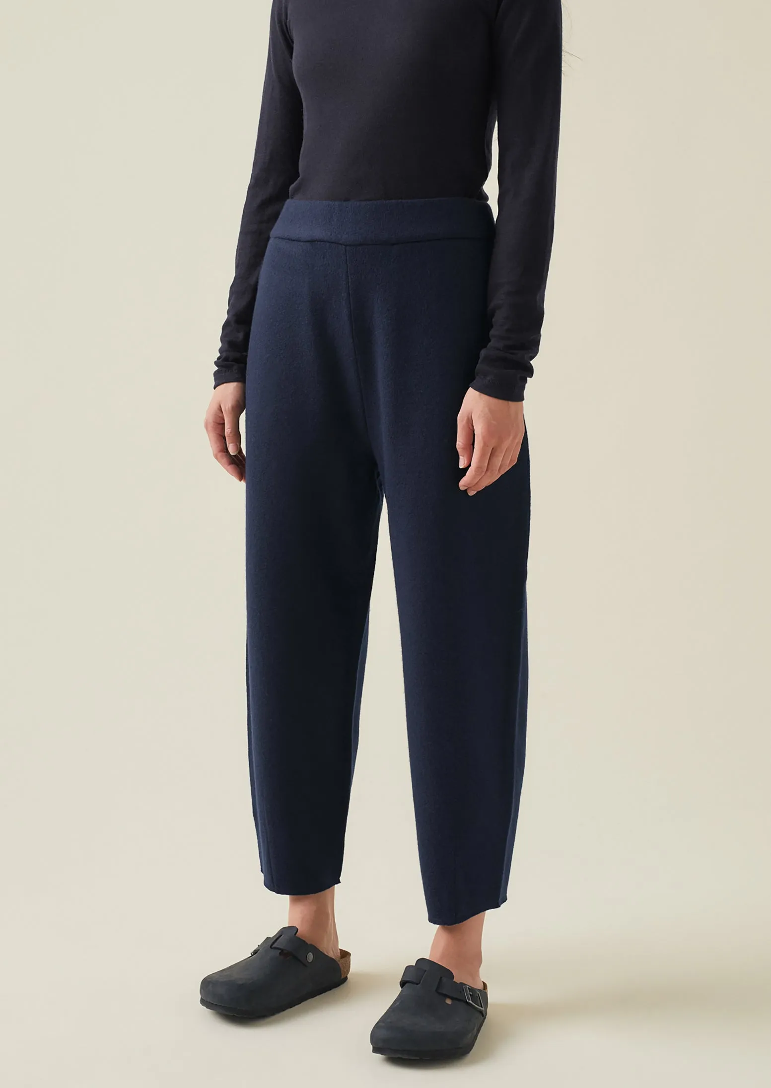 Boiled Wool Pull On Trousers | Navy sold by TOAST product image thumbnail 4