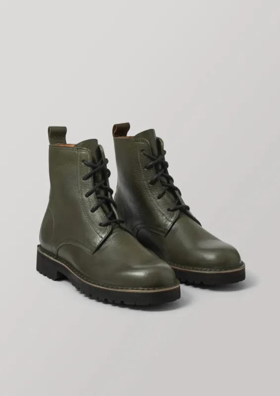 Fracap Arlen Leather Boots | Olive sold by TOAST