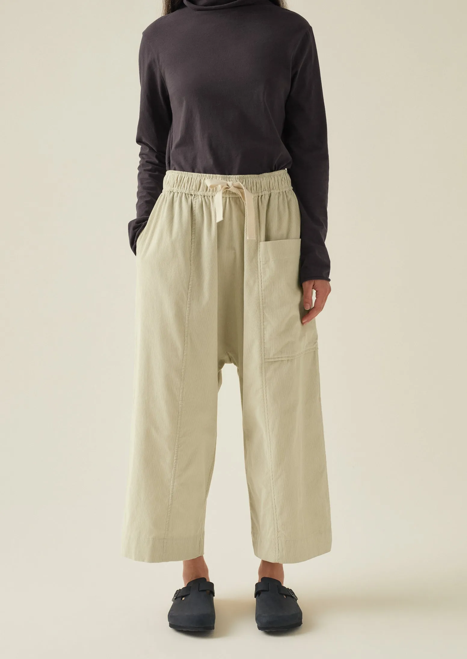Organic Cord Pull On Trousers | Limestone sold by TOAST product image thumbnail 4