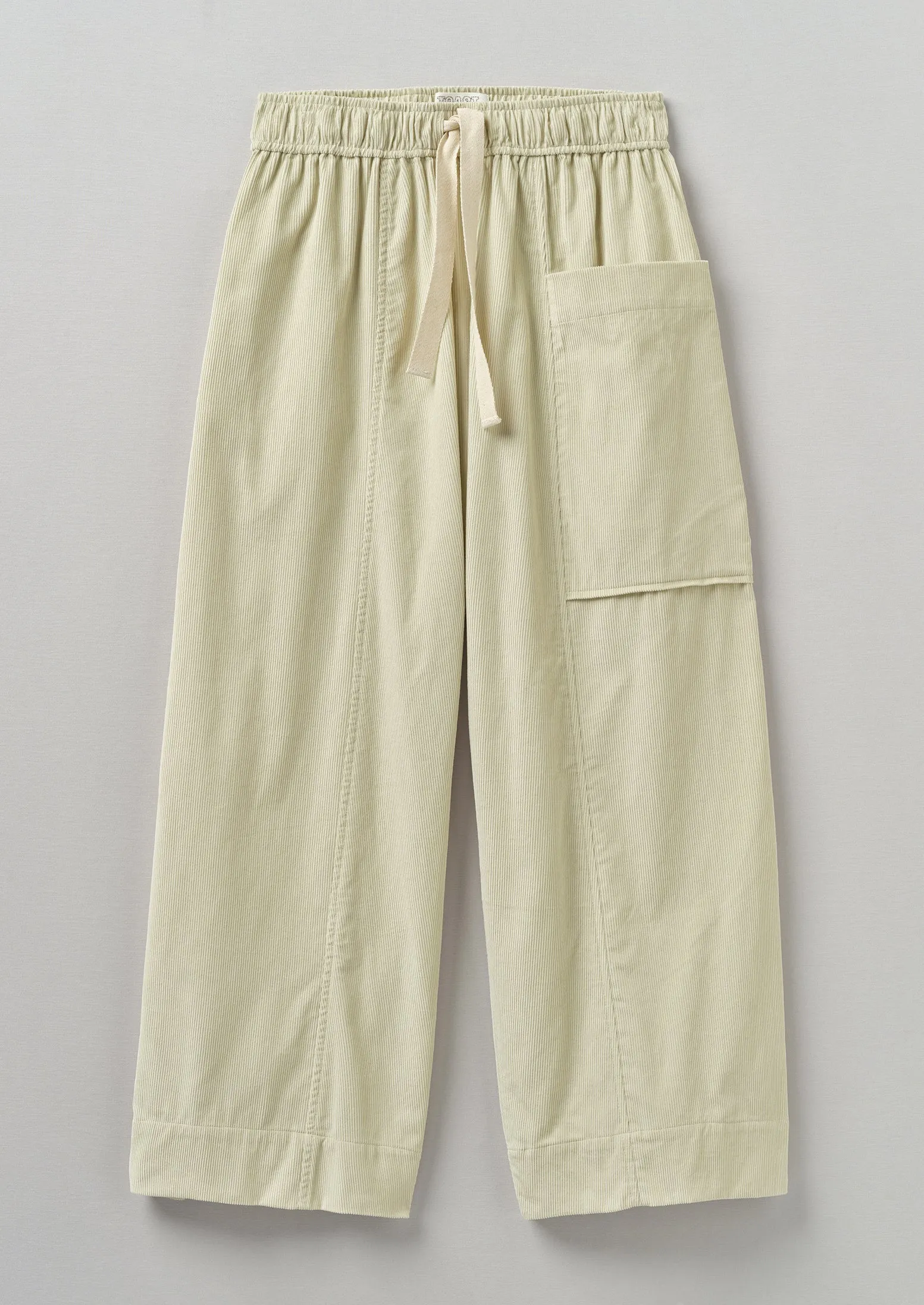 Organic Cord Pull On Trousers | Limestone sold by TOAST
