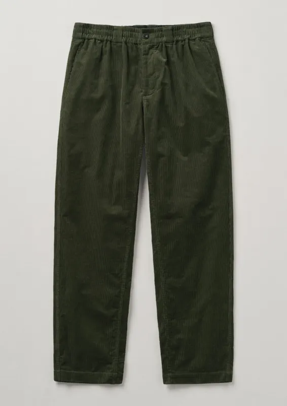 Organic Cord Drawstring Trousers | Tent Green sold by TOAST