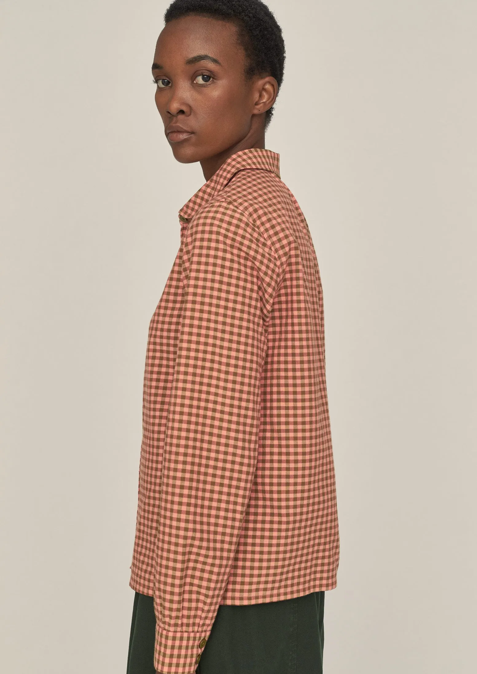 Anja Gingham Cotton Shirt | Bubblegum Pink | Parallel