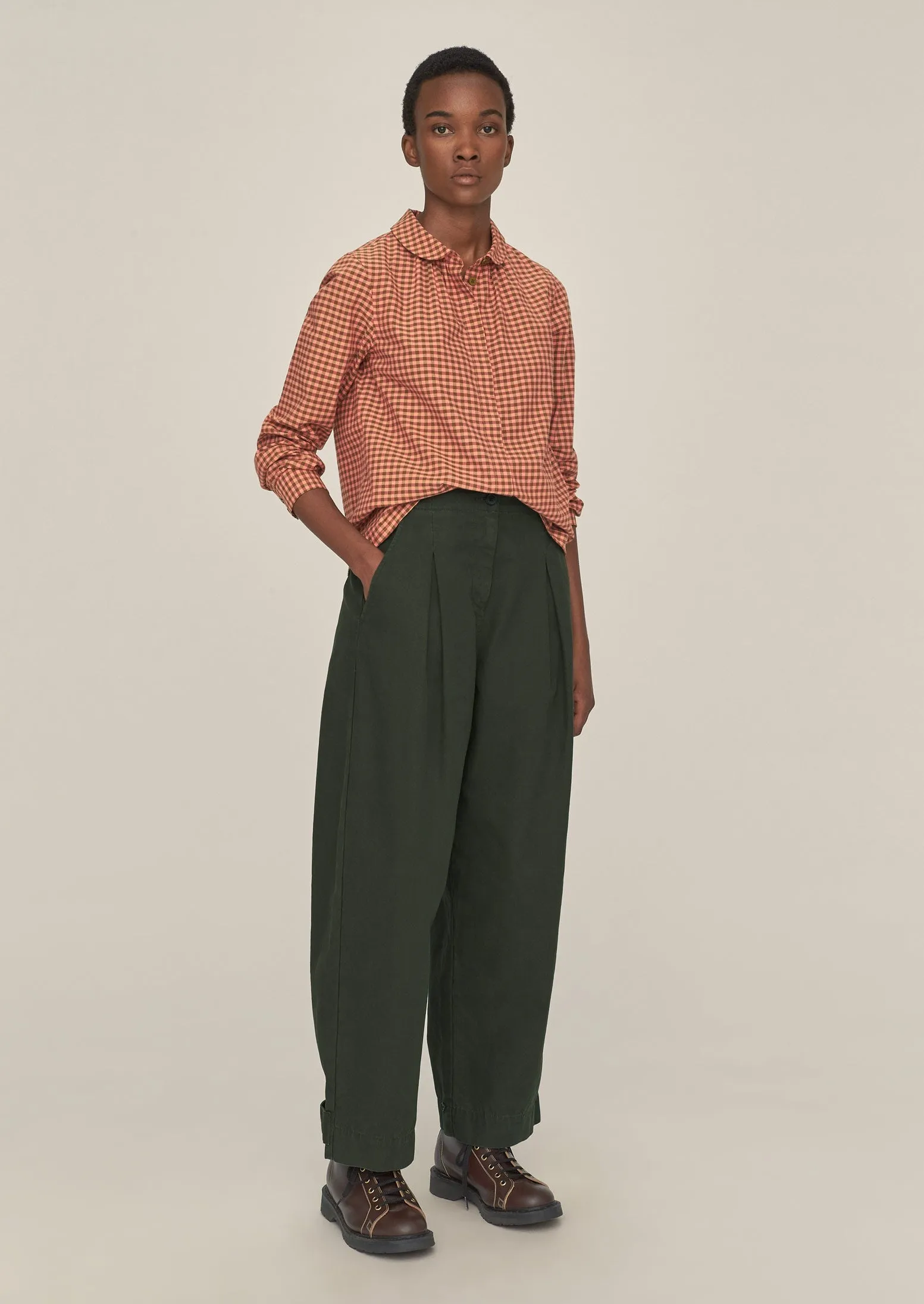 Anja Gingham Cotton Shirt | Bubblegum Pink | Parallel