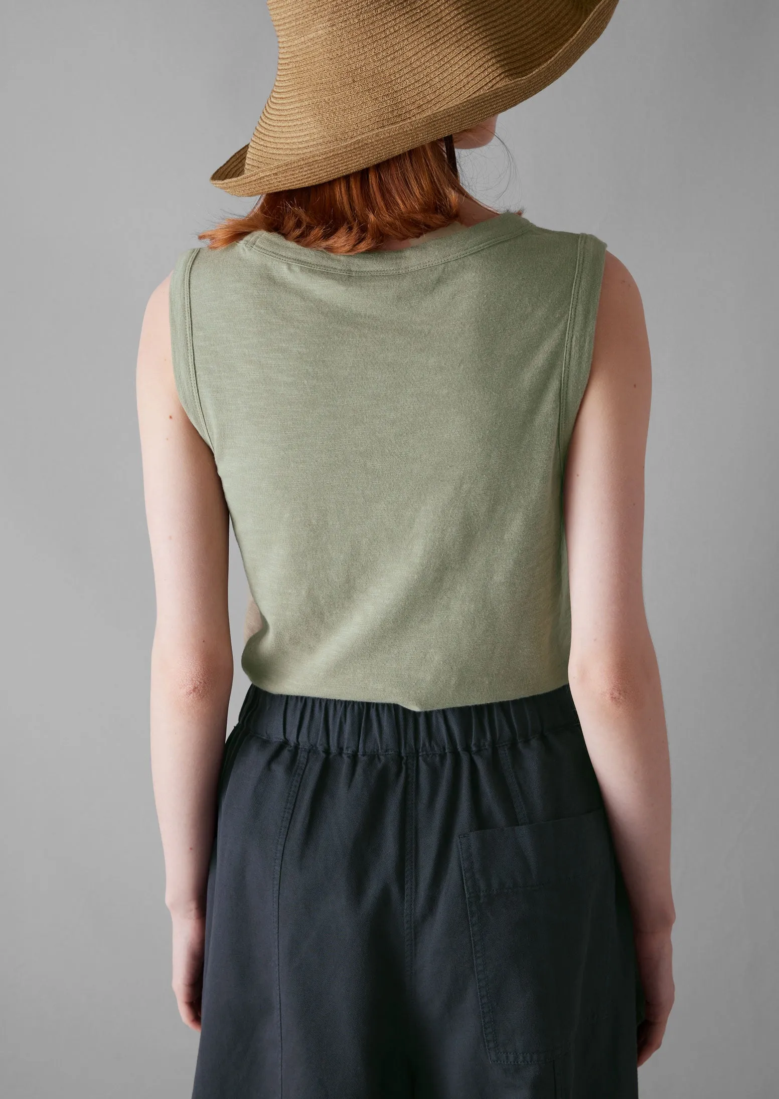 Garment Dyed Organic Cotton Tank Top | Celadon Green sold by TOAST product image thumbnail 4