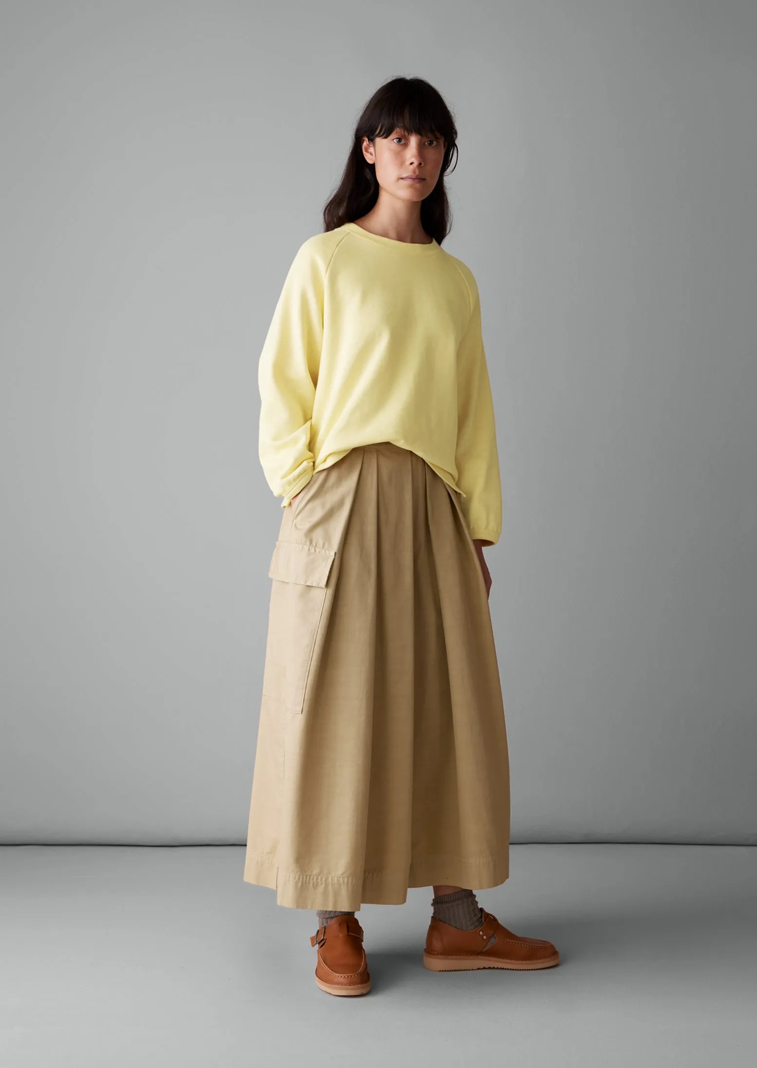 Cotton Jersey Raglan Sweatshirt | Yellow sold by TOAST product image thumbnail 2