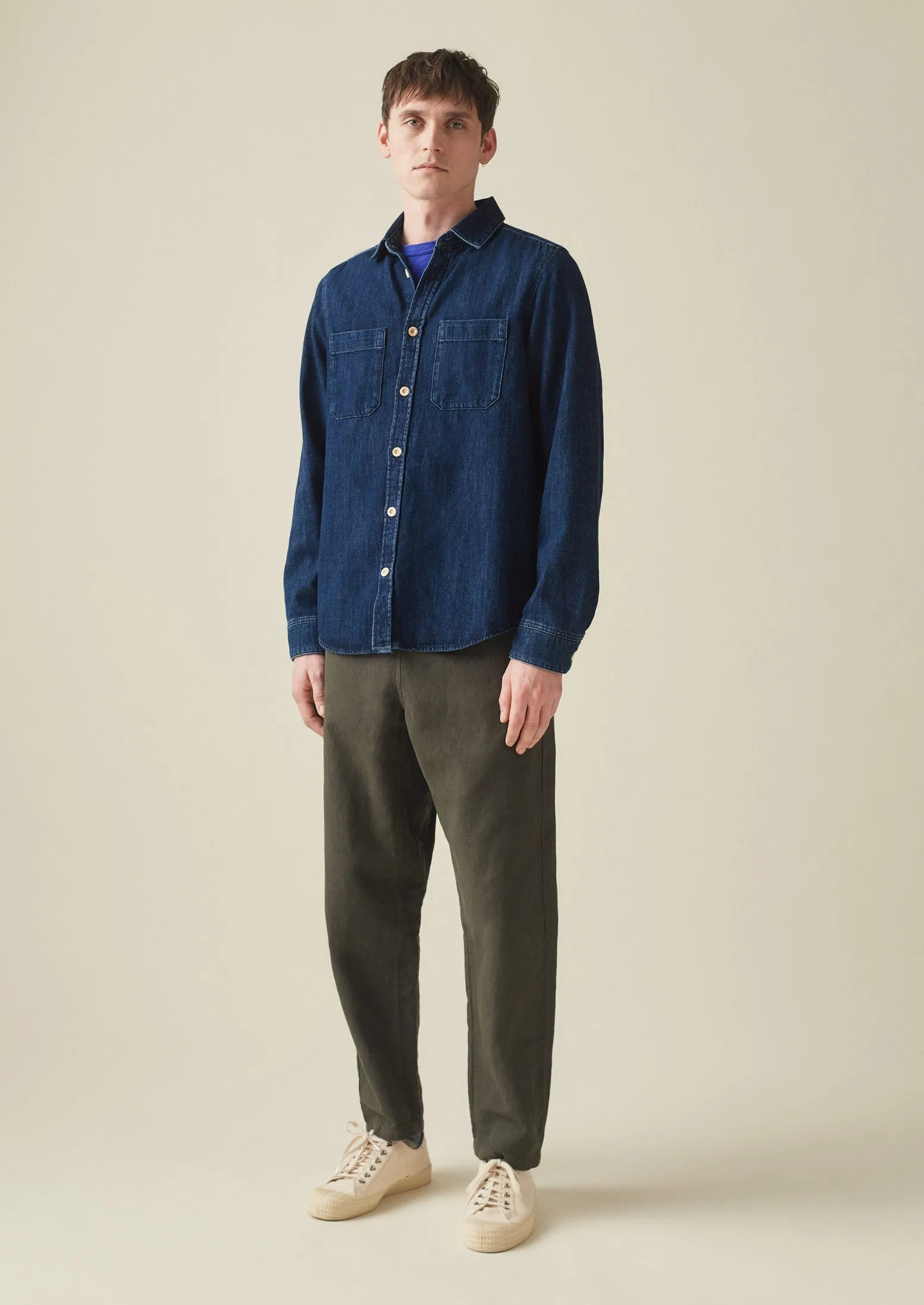 Patch Pocket Denim Shirt | Indigo sold by TOAST product image thumbnail 2