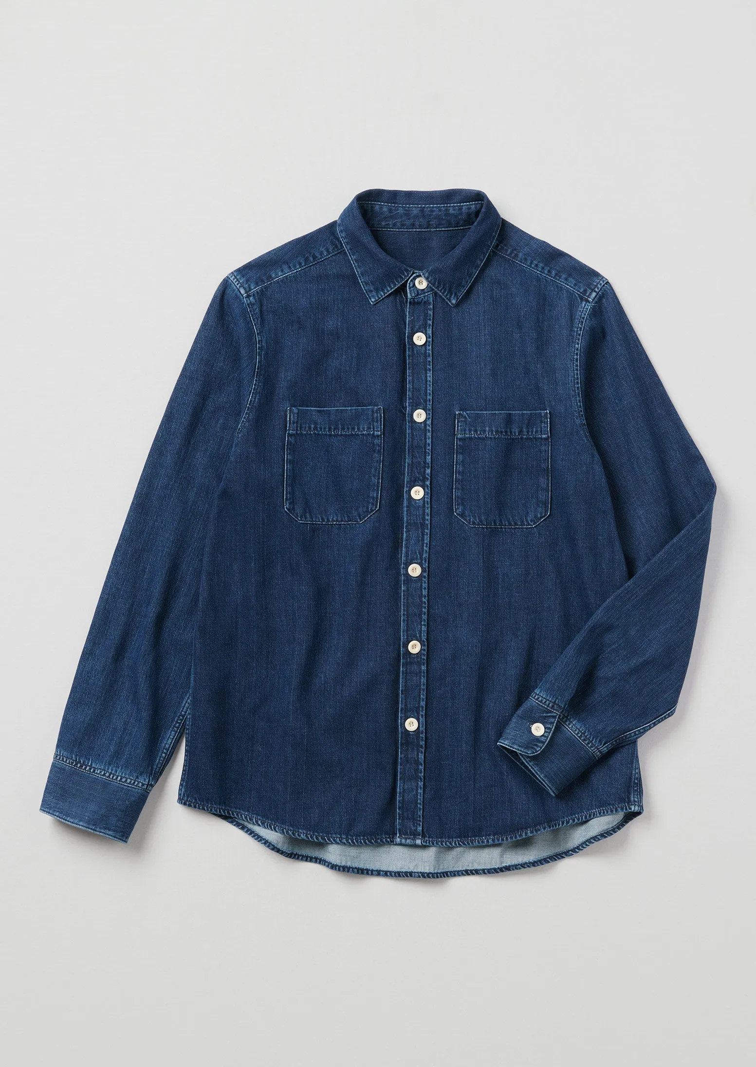 Patch Pocket Denim Shirt | Indigo sold by TOAST