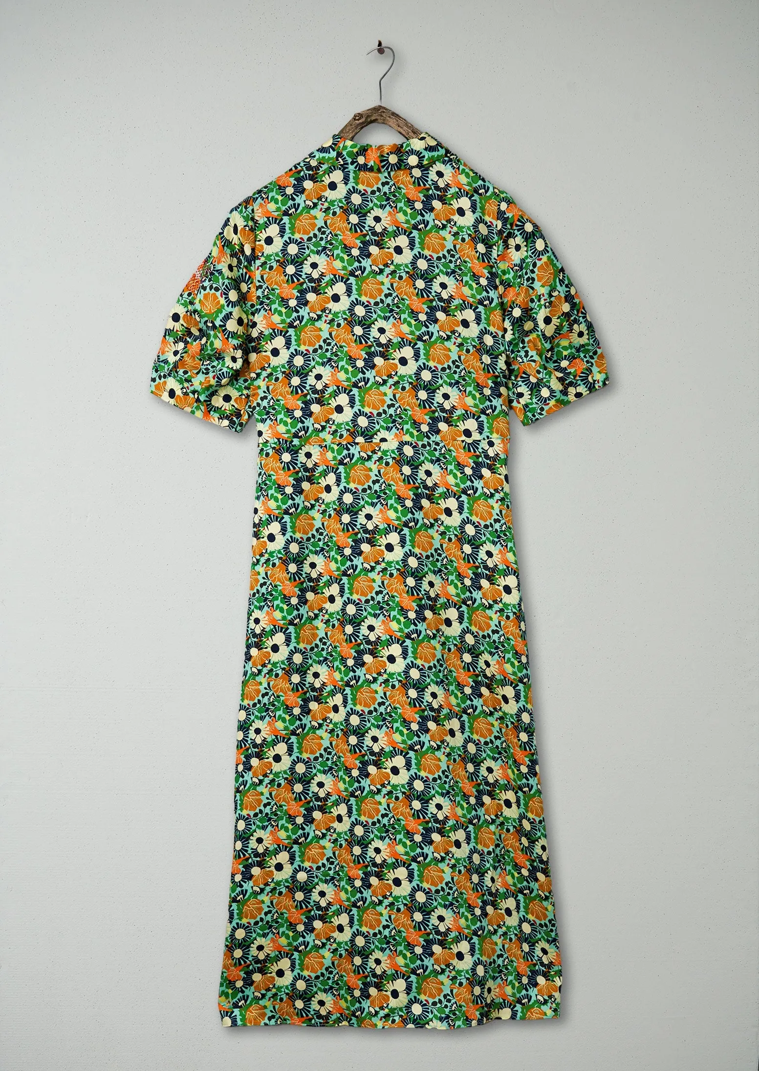 Renewed Trailing Nasturtium Print Dress Size 8 (96) | Garden Green sold by TOAST product image thumbnail 2