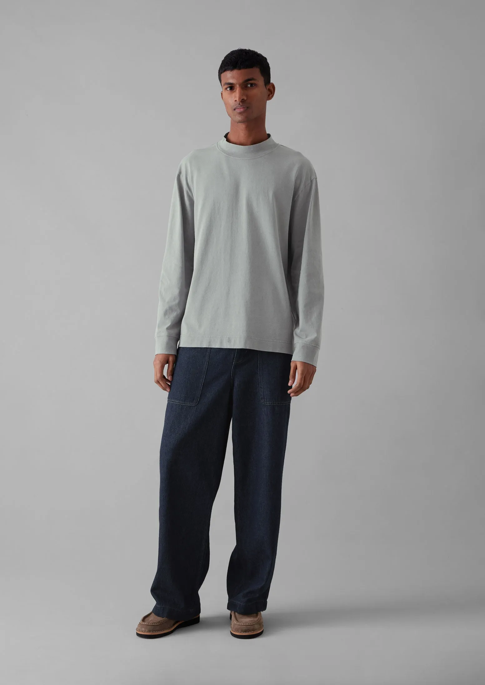 Garment Dyed Cotton Long Sleeve Tee | Carbon sold by TOAST product image thumbnail 2