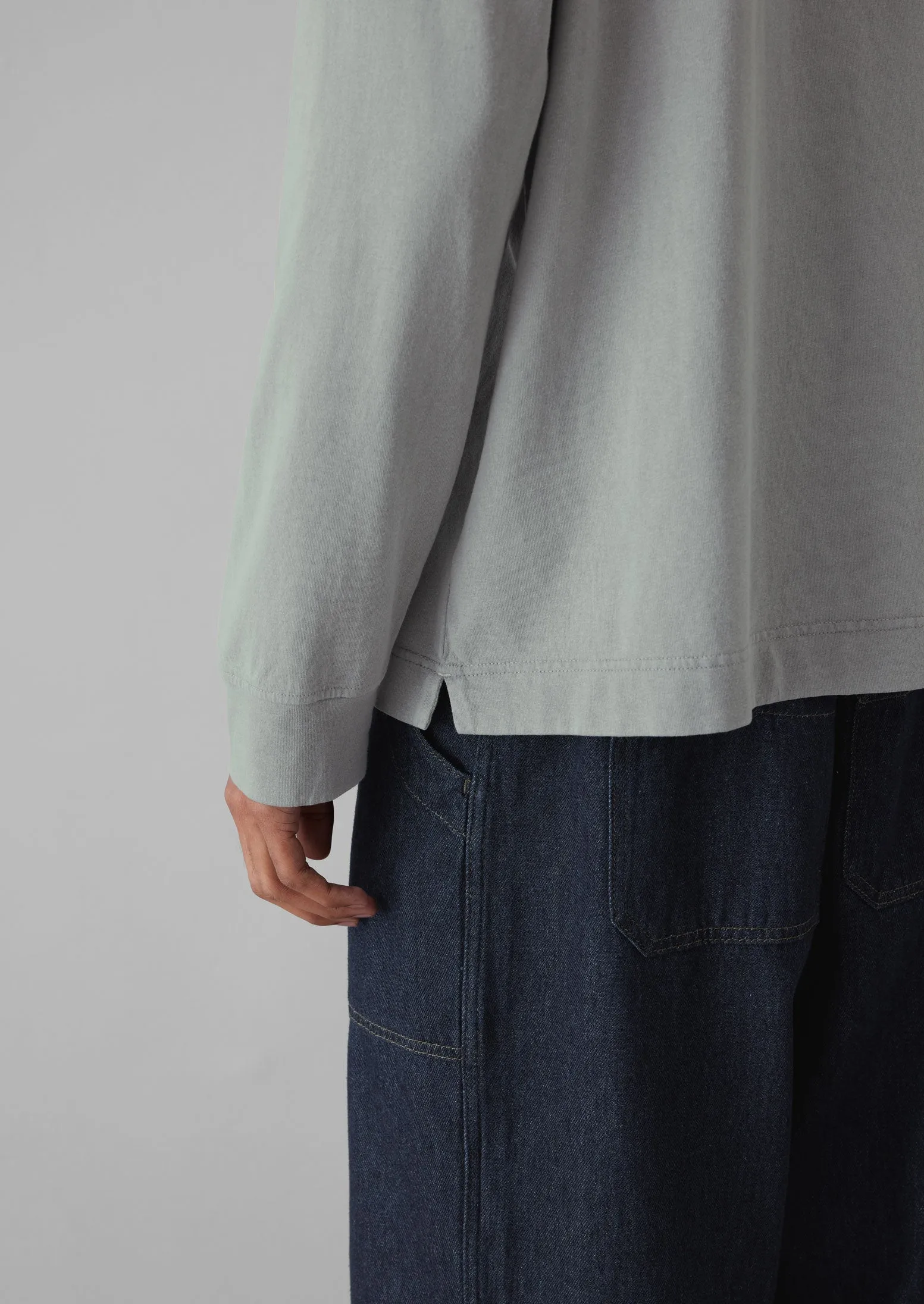 Garment Dyed Cotton Long Sleeve Tee | Carbon sold by TOAST product image thumbnail 3