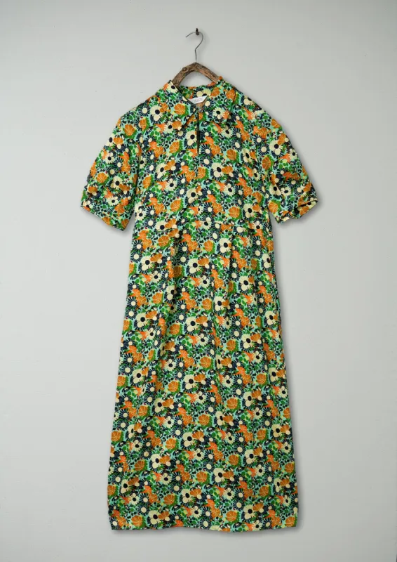 Renewed Trailing Nasturtium Print Dress Size 8 (96) | Garden Green sold by TOAST