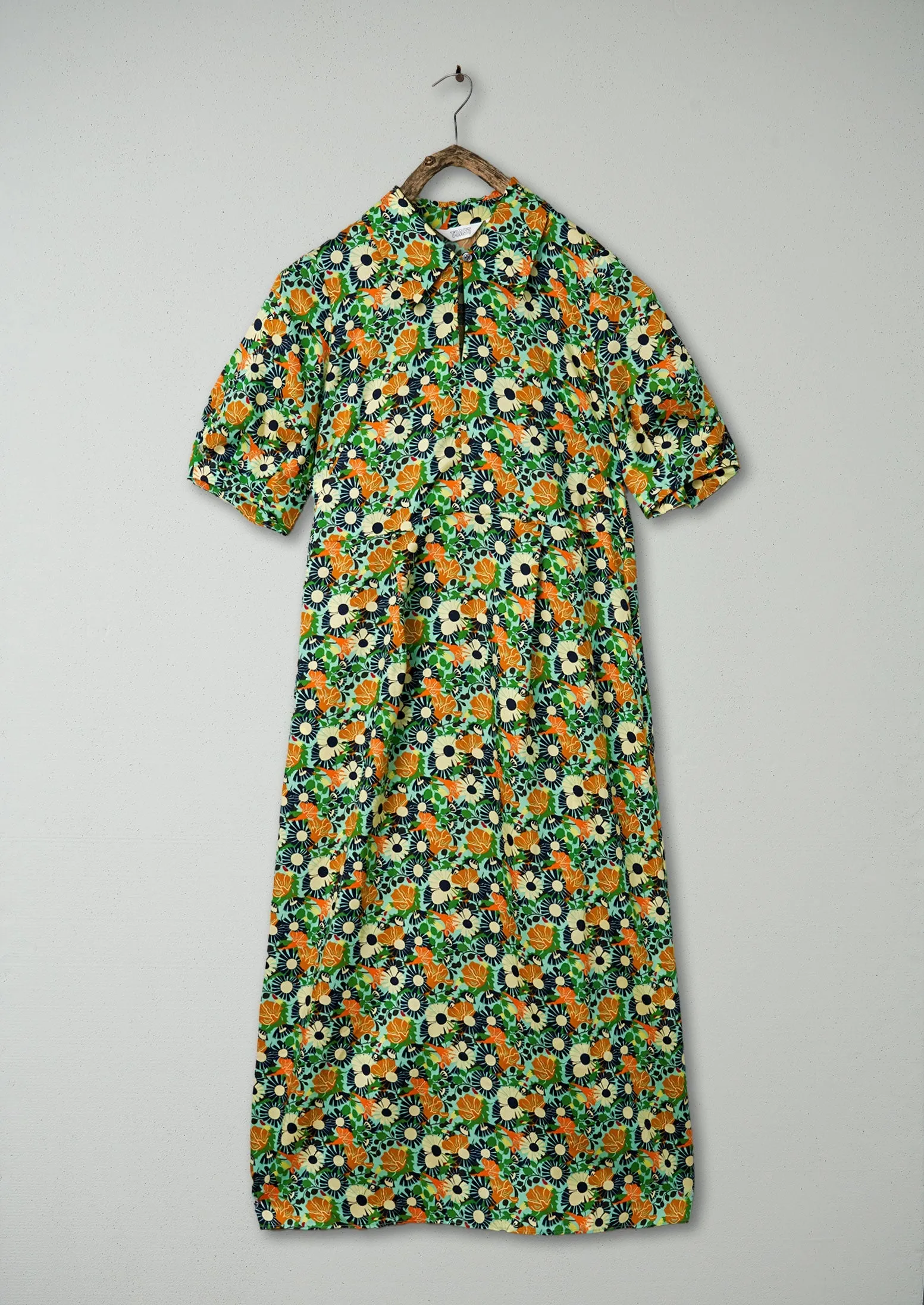 Renewed Trailing Nasturtium Print Dress Size 8 (96) | Garden Green sold by TOAST