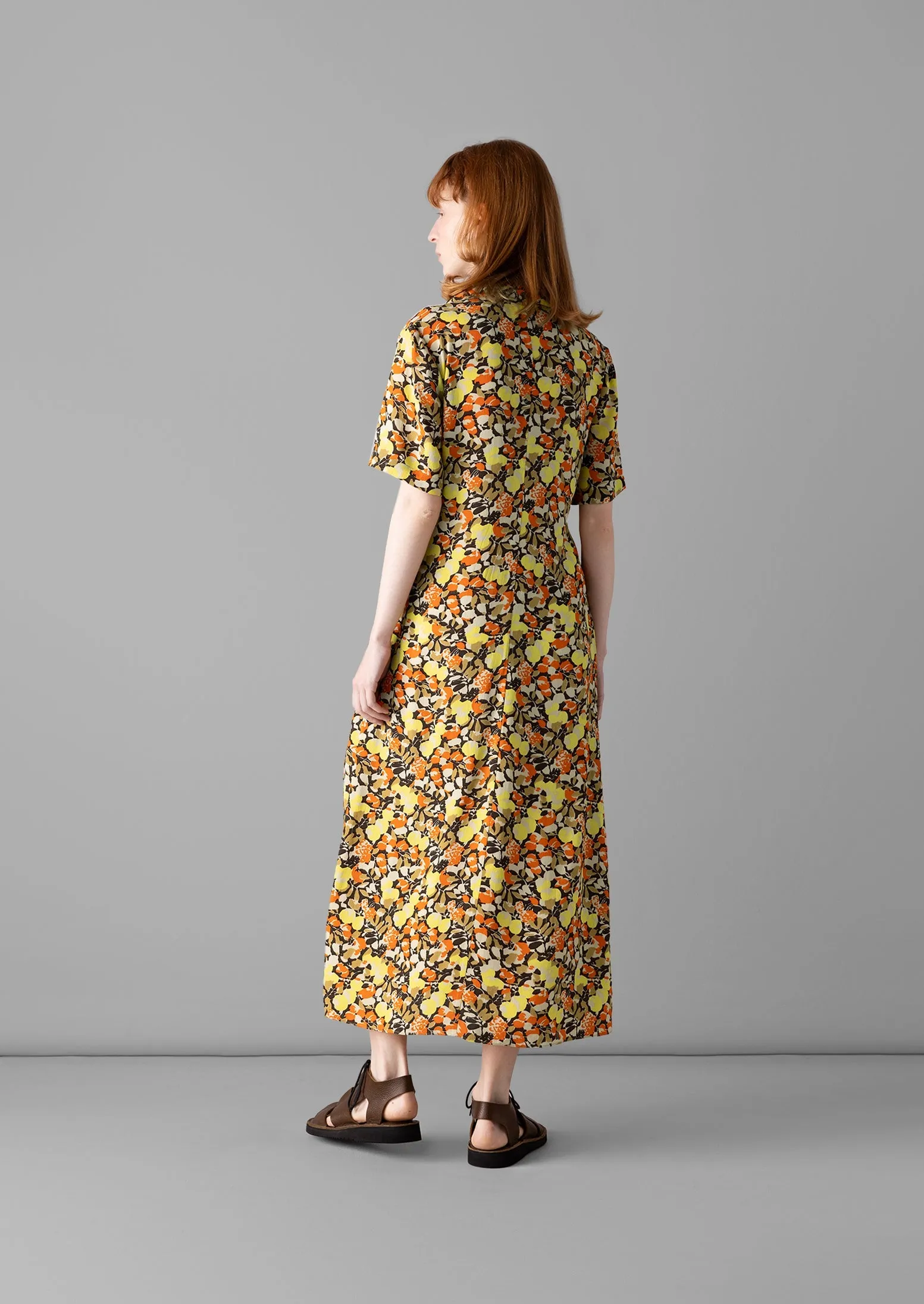 Hedgerow Print Crepe Shirt Dress | Burnt Orange sold by TOAST product image thumbnail 5