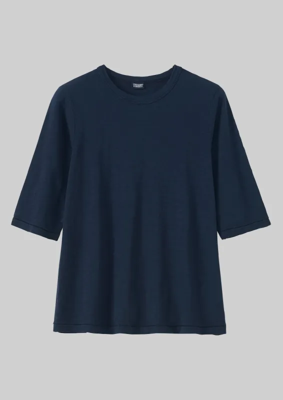 Emma Cotton Half Sleeve Tee | Indigo sold by TOAST
