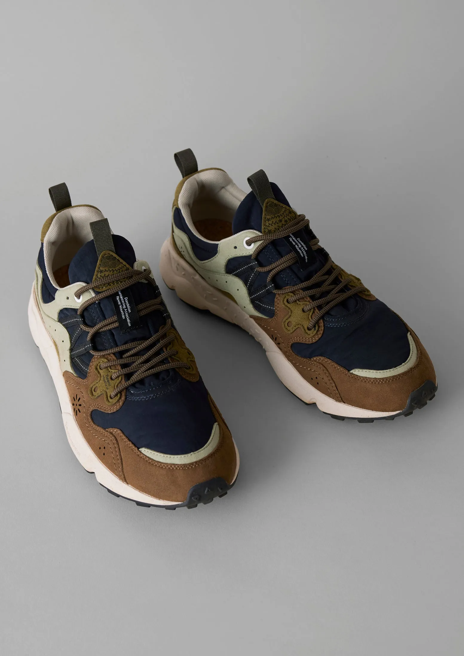 Flower Mountain Yamano Kaiso Trainers | Navy/Sage sold by TOAST