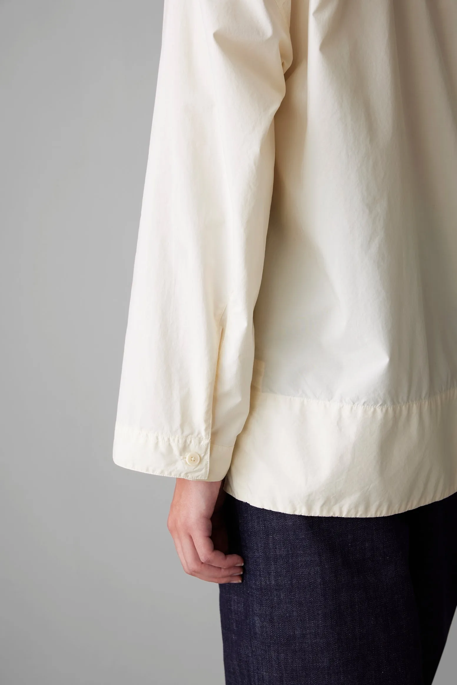 Tie Neck Cotton Poplin Shirt | Ecru sold by TOAST product image thumbnail 4