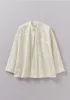 Tie Neck Cotton Poplin Shirt | Ecru sold by TOAST