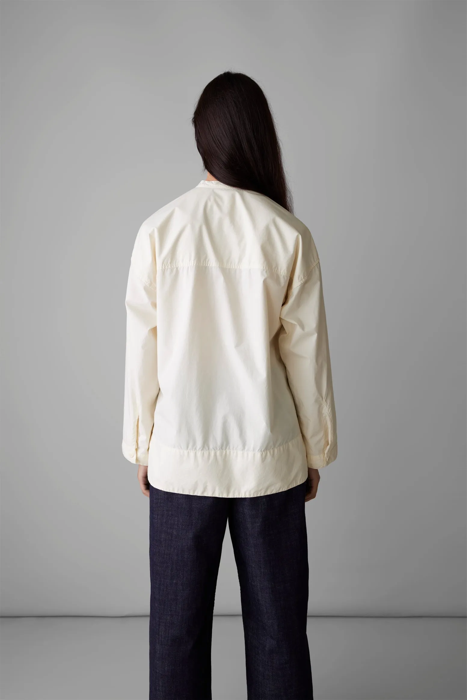 Tie Neck Cotton Poplin Shirt | Ecru sold by TOAST product image thumbnail 5