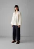 Tie Neck Cotton Poplin Shirt | Ecru sold by TOAST